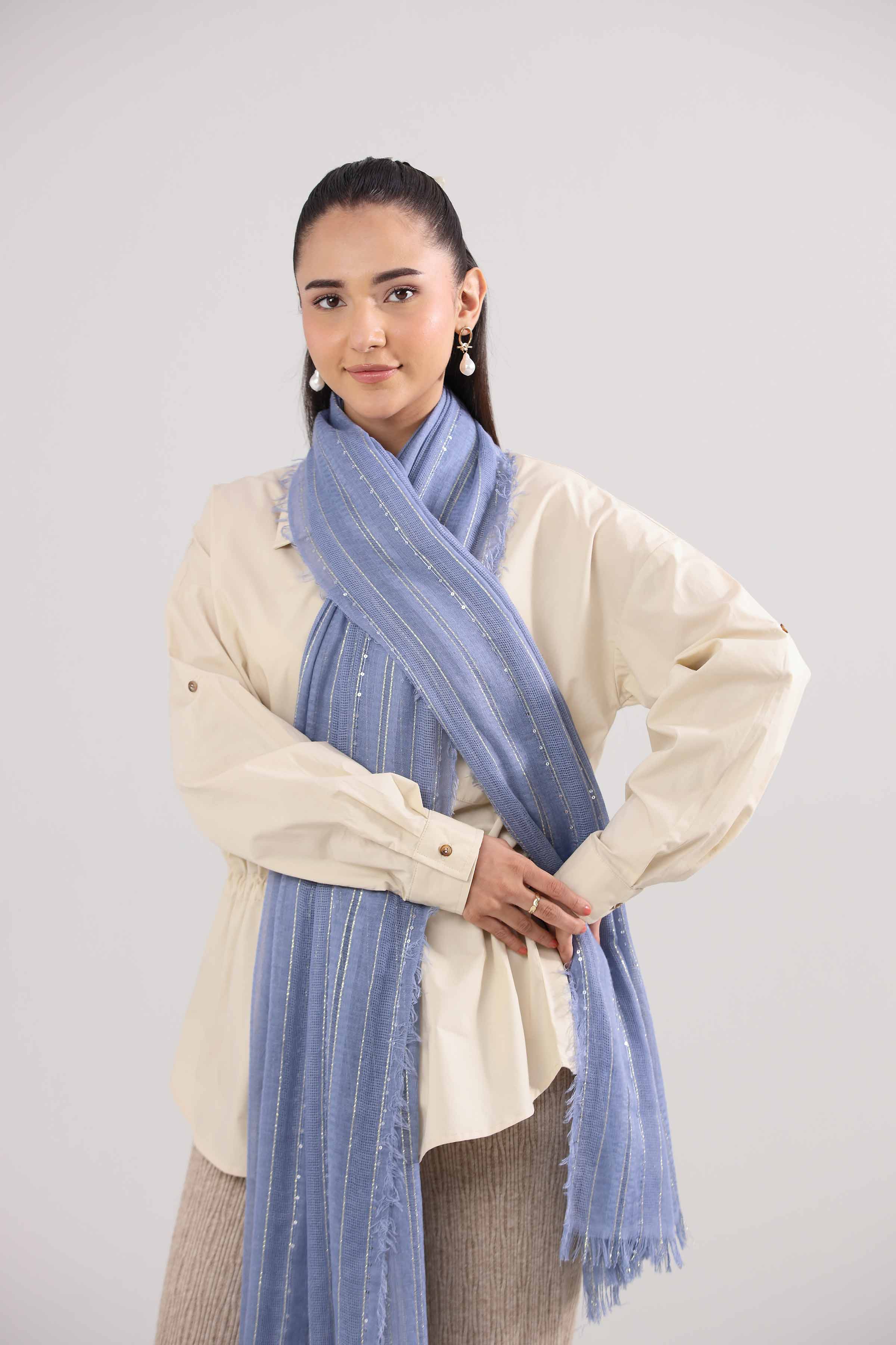 Navy Women Scarf-442402121 for Women – Scarf Collection | Nishat | Shop Online
