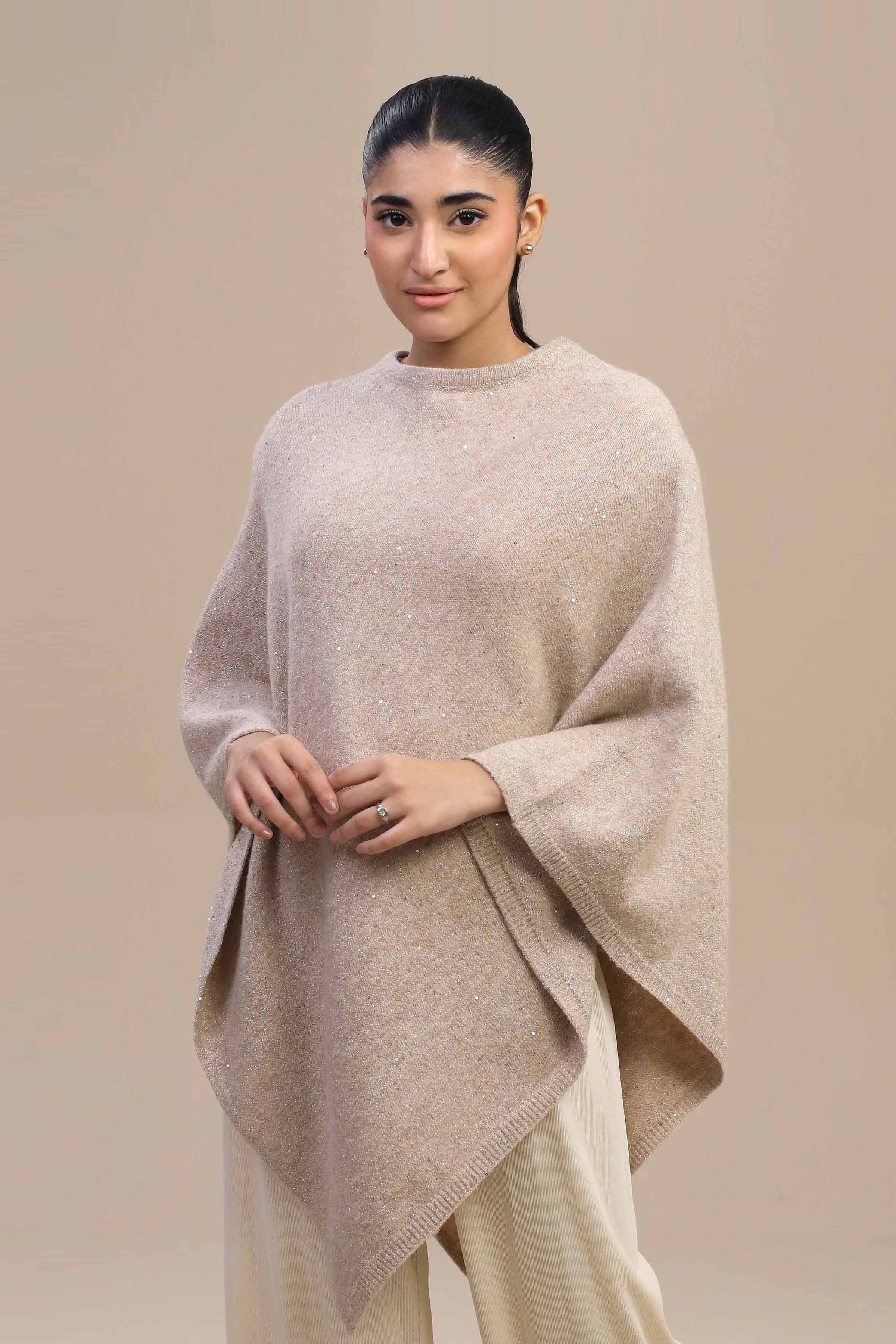 Beige Cape Shawl-446152118