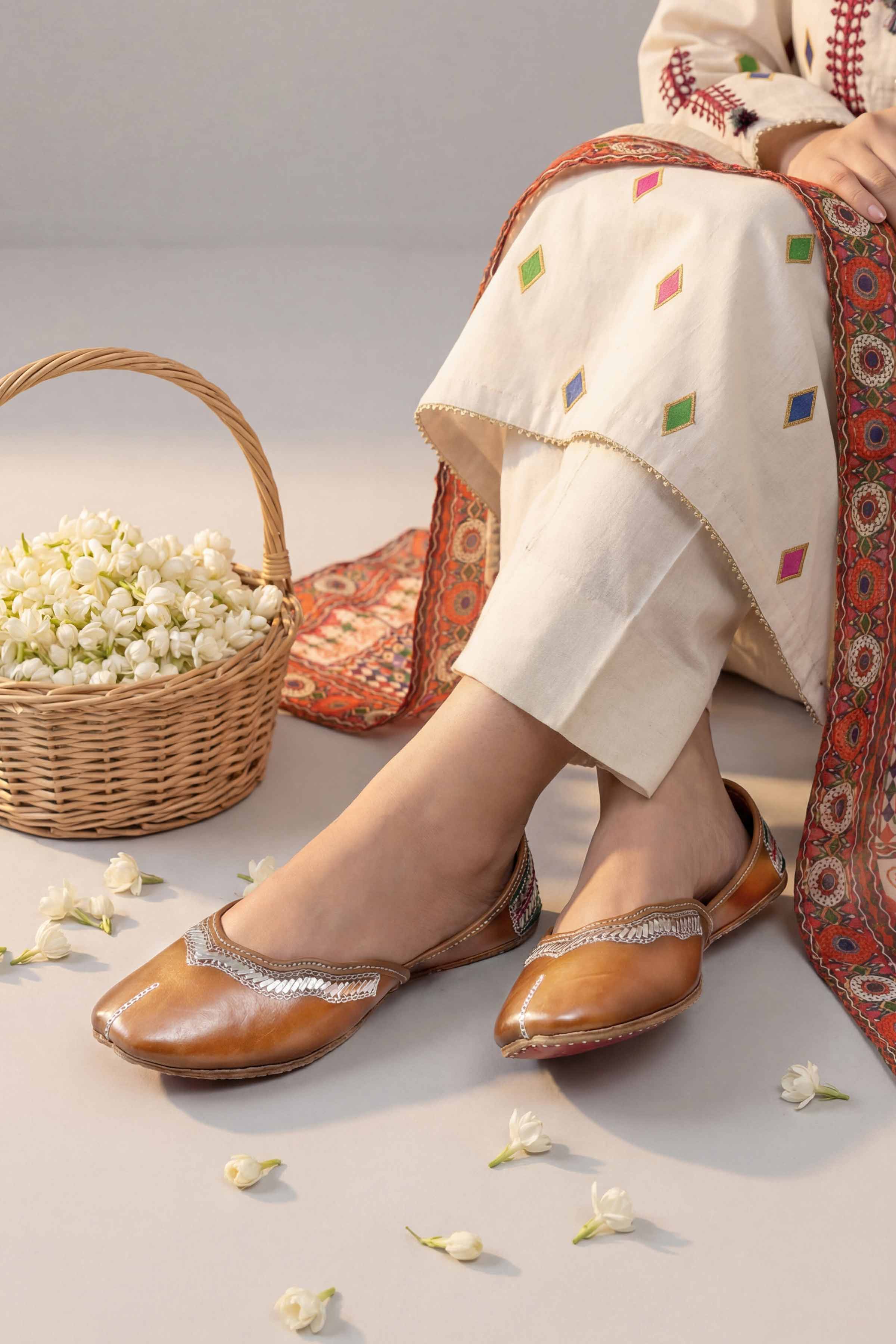 Light Mustard Khussa-1596973727 Women - Fashion Collection | Nishat | Shop Online