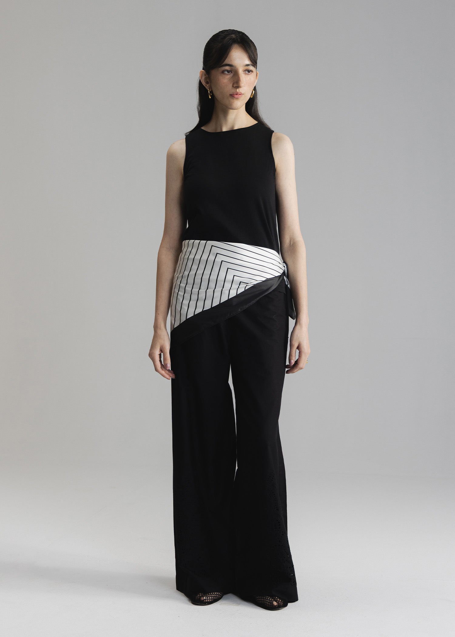 Schiffli Wide Leg Trouser- WS26-96
