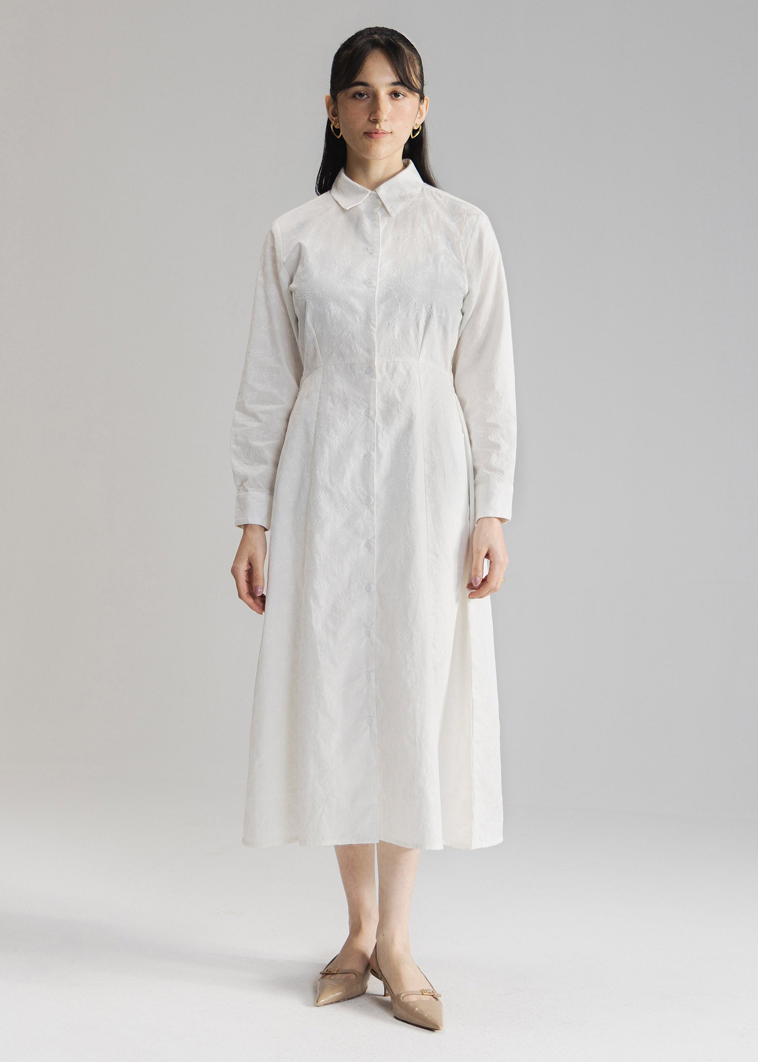 Embroidery Flared Dress- WS26-67