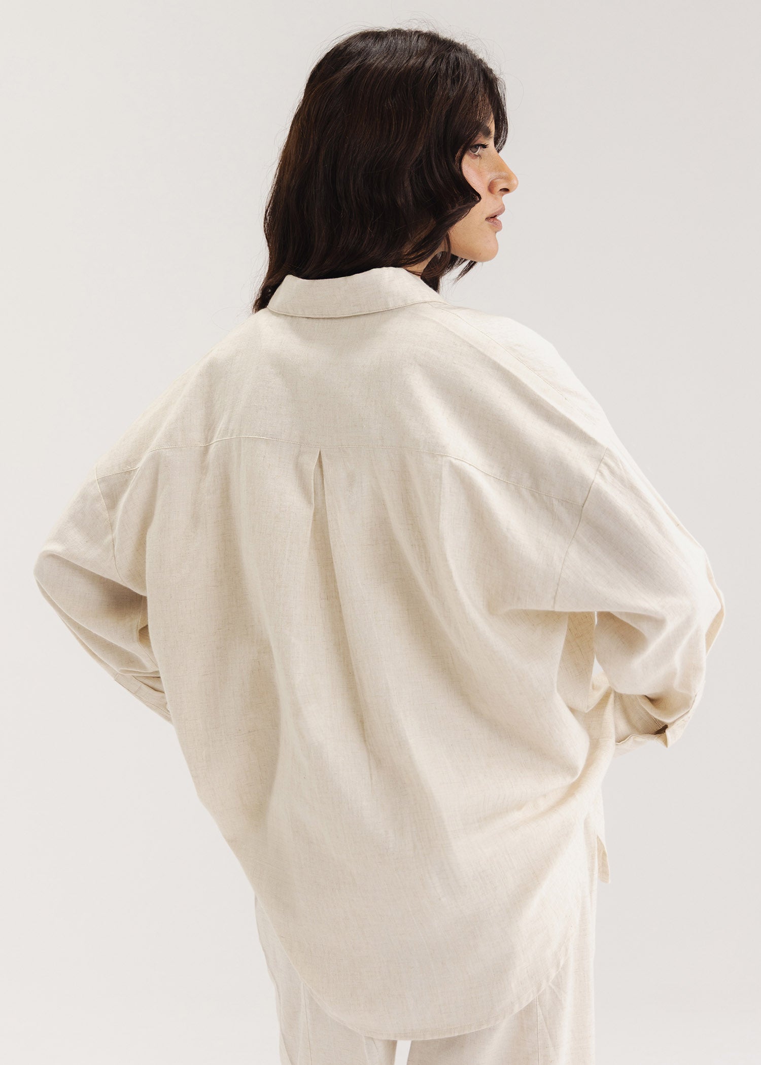 Linen Blend Button Down Shirt- WS26-08