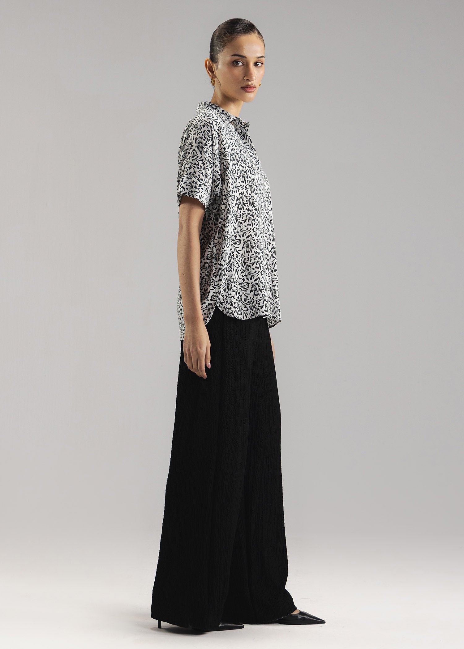 Printed Button-Up Shirt- WS26-43
