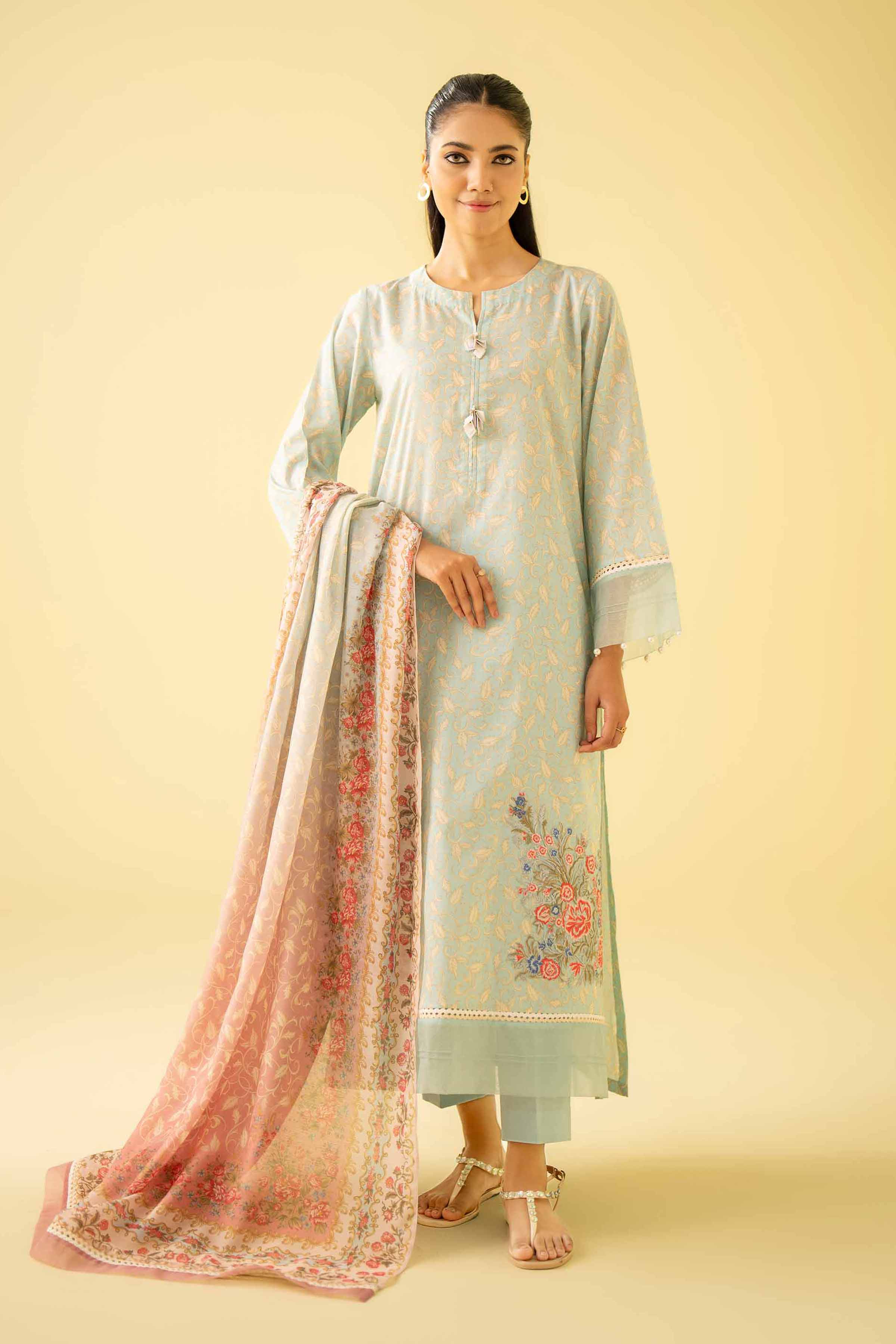 2 Piece - Printed Embroidered Suit - 42401576