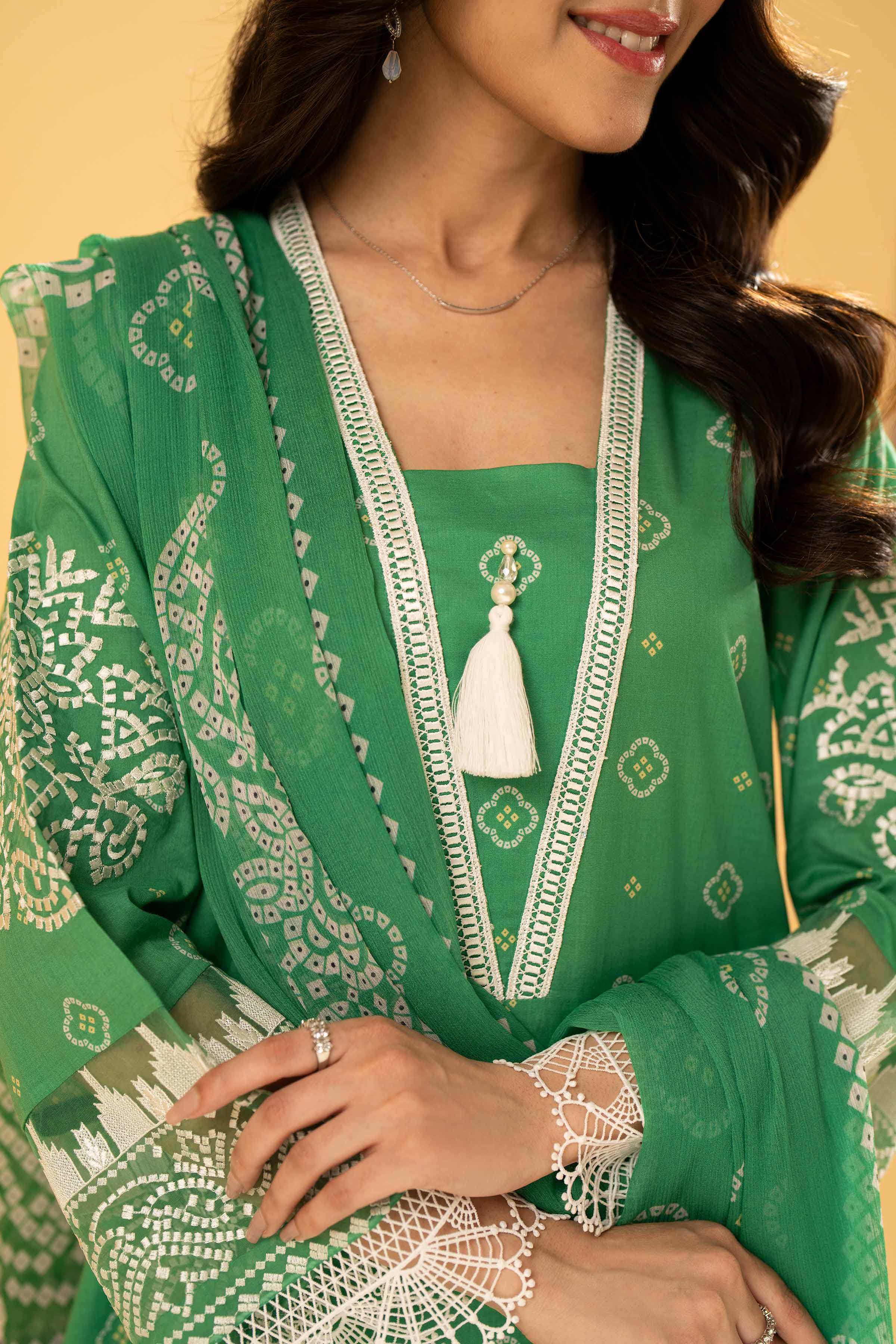 2 Piece - Printed Embroidered Suit - 42401763