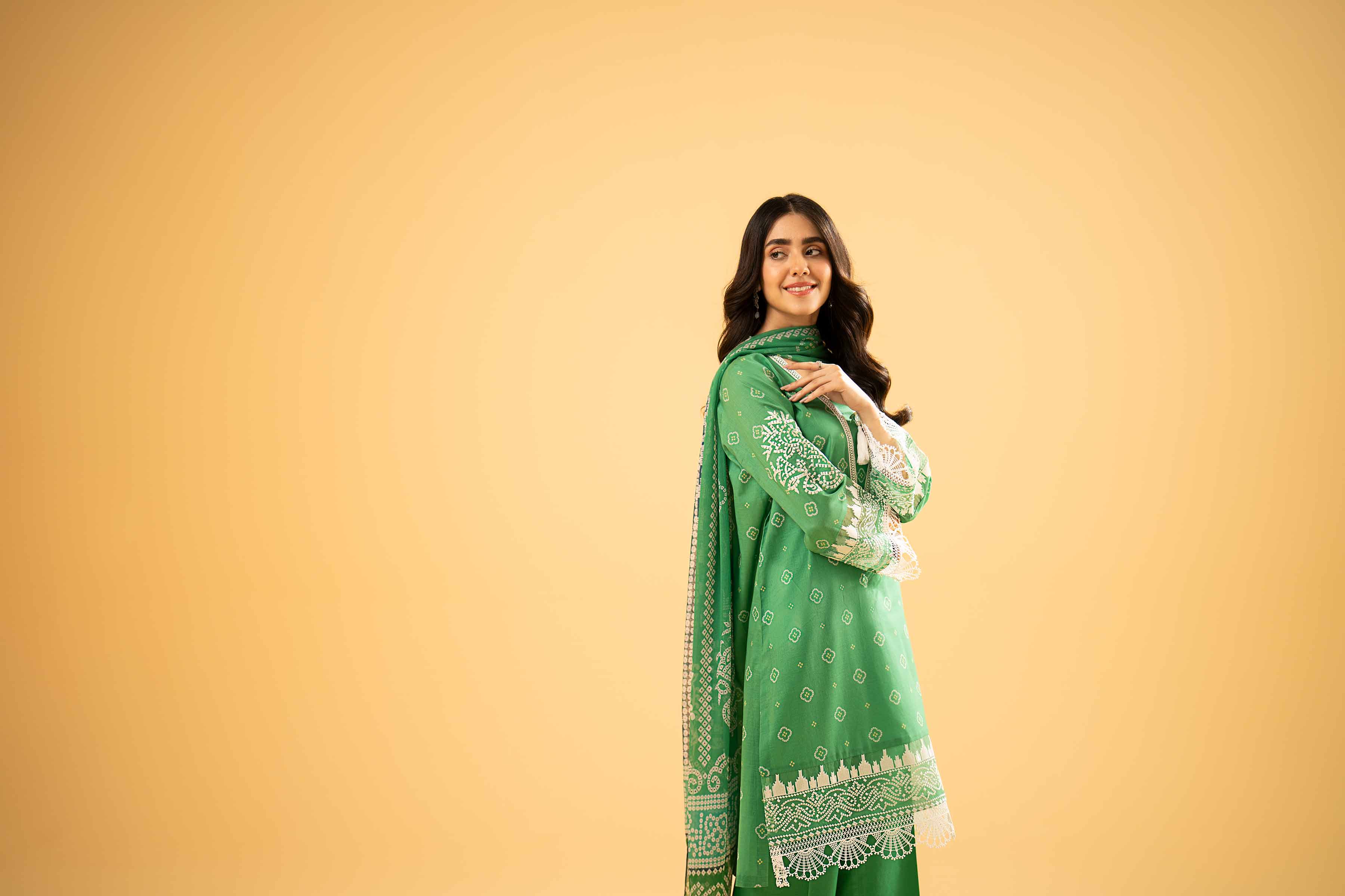 2 Piece - Printed Embroidered Suit - 42401763