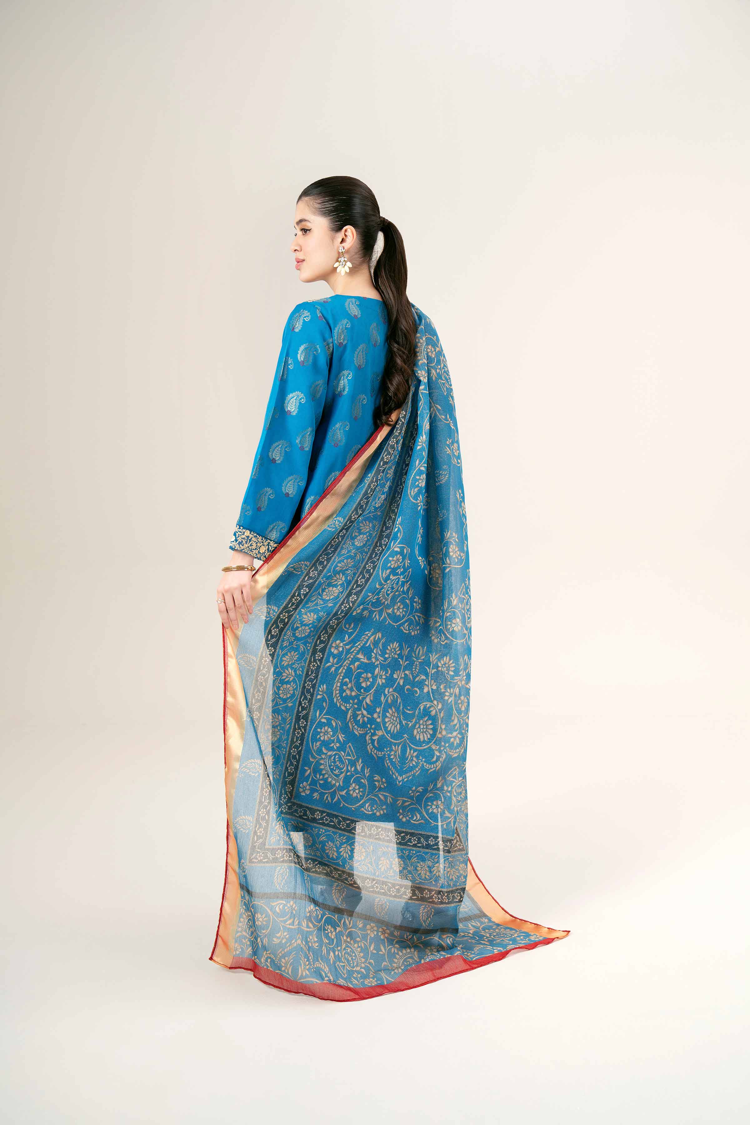 3 Piece - Jacquard Embroidered Suit - 42401929