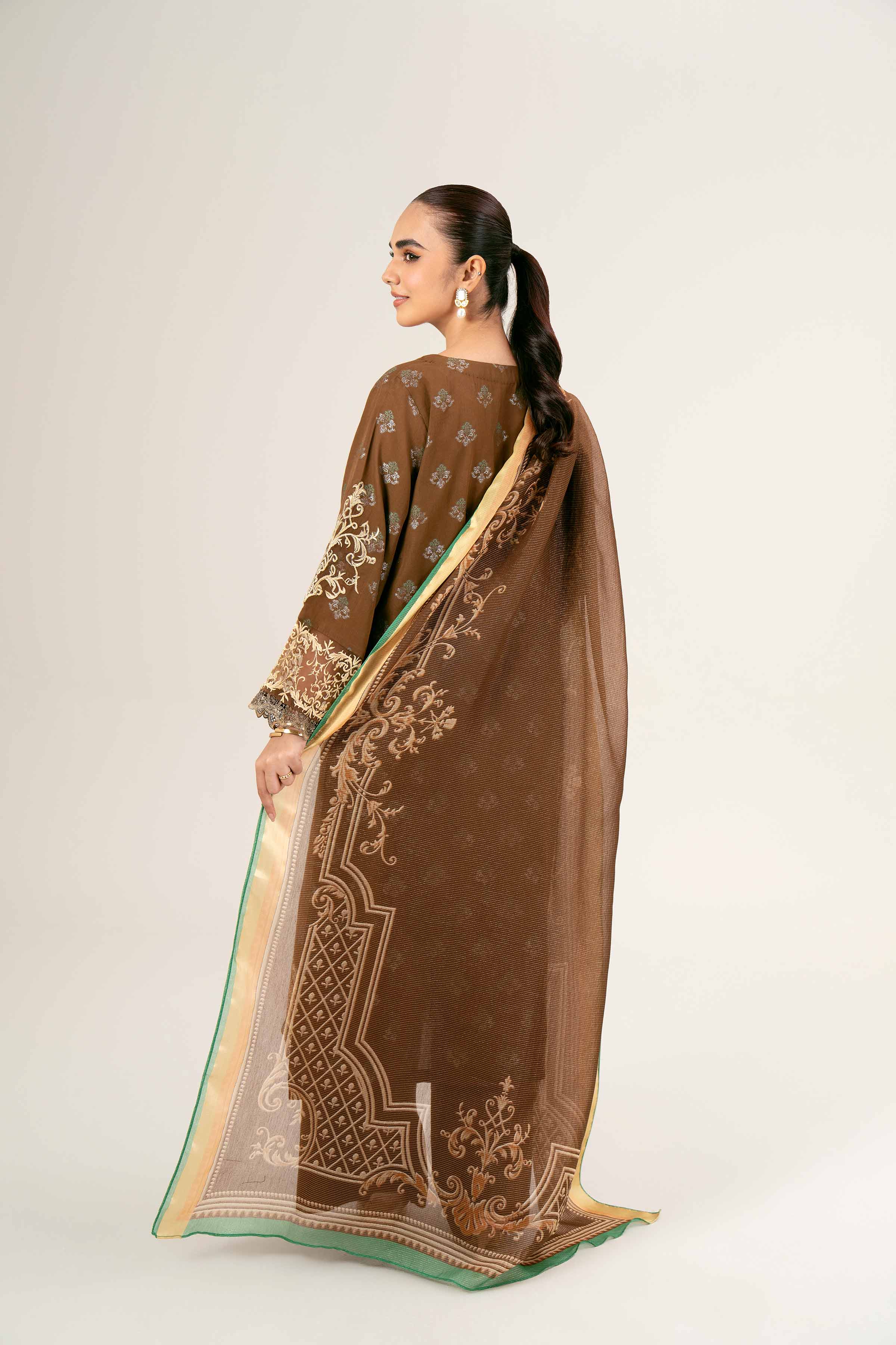 3 Piece - Jacquard Embroidered Suit - 42401930