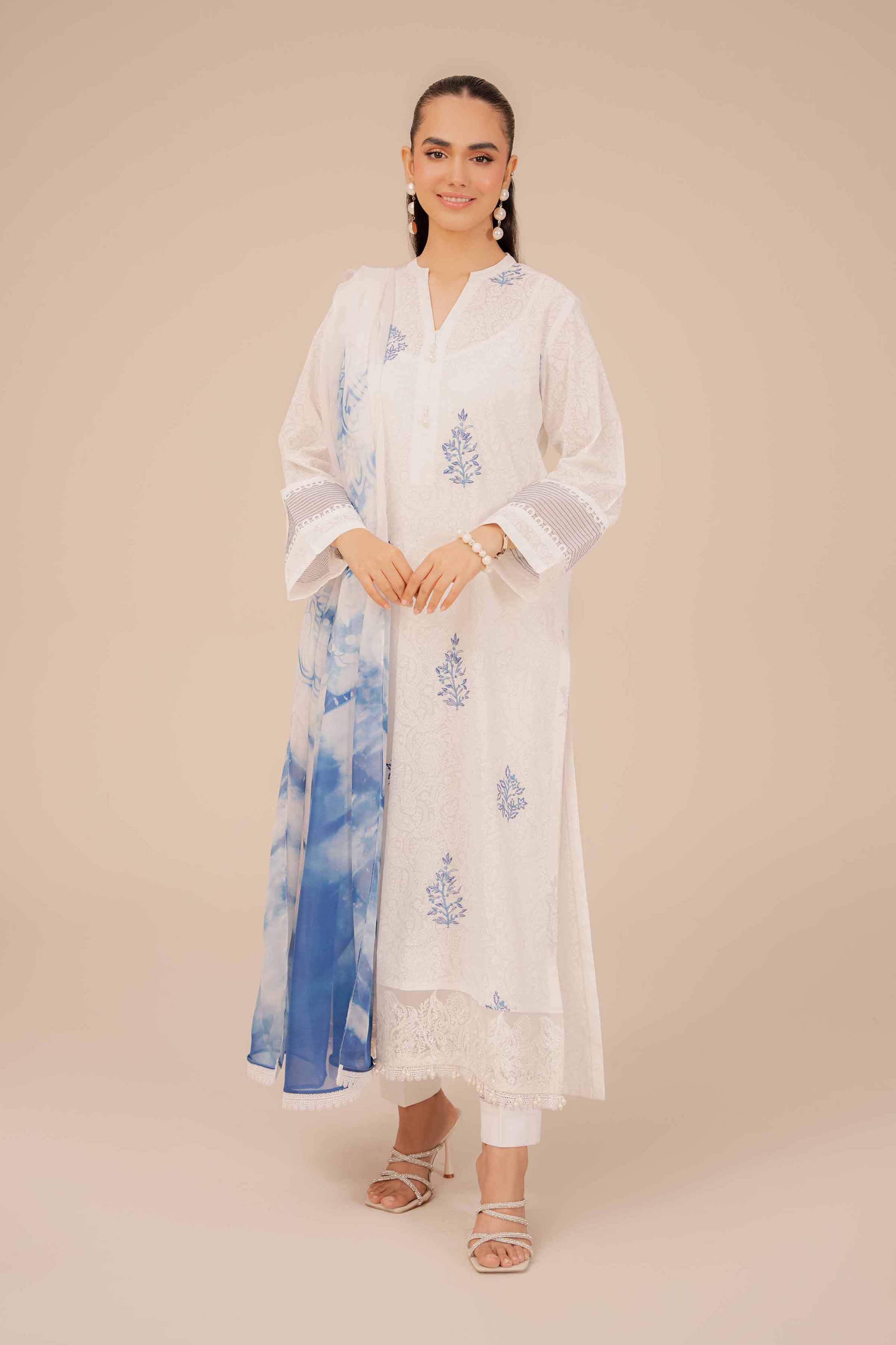 2 Piece - Printed Embroidered Suit - 42401946