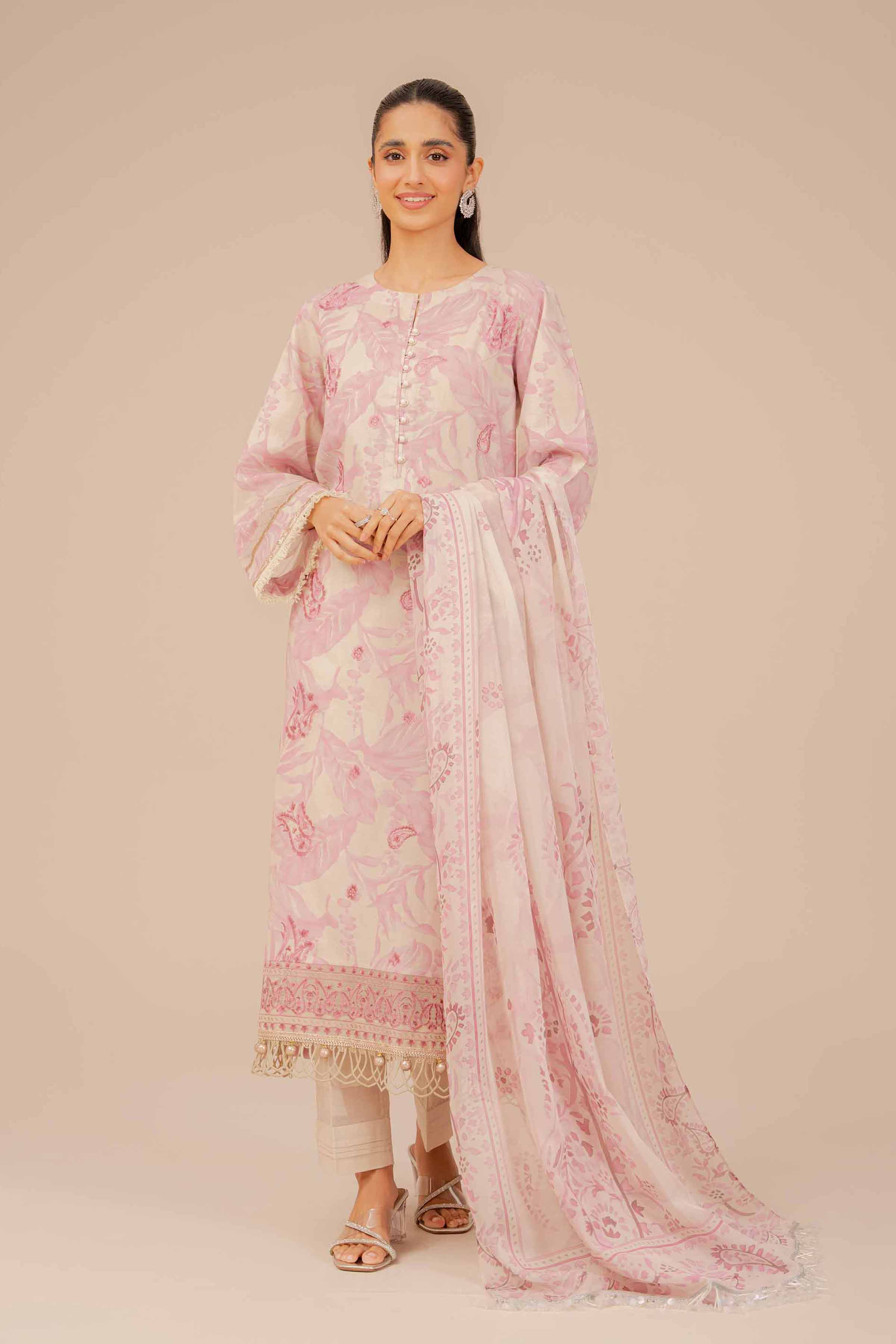 2 Piece - Printed Embroidered Suit - 42401949