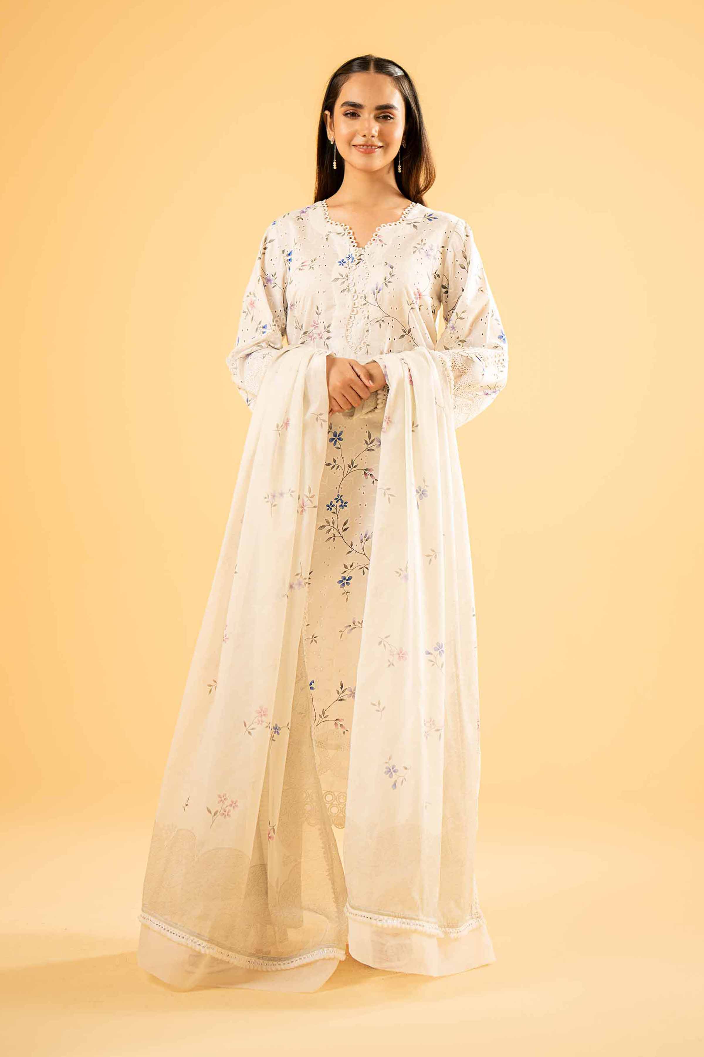 3 Piece - Digital Printed Embroidered Suit - 42401964