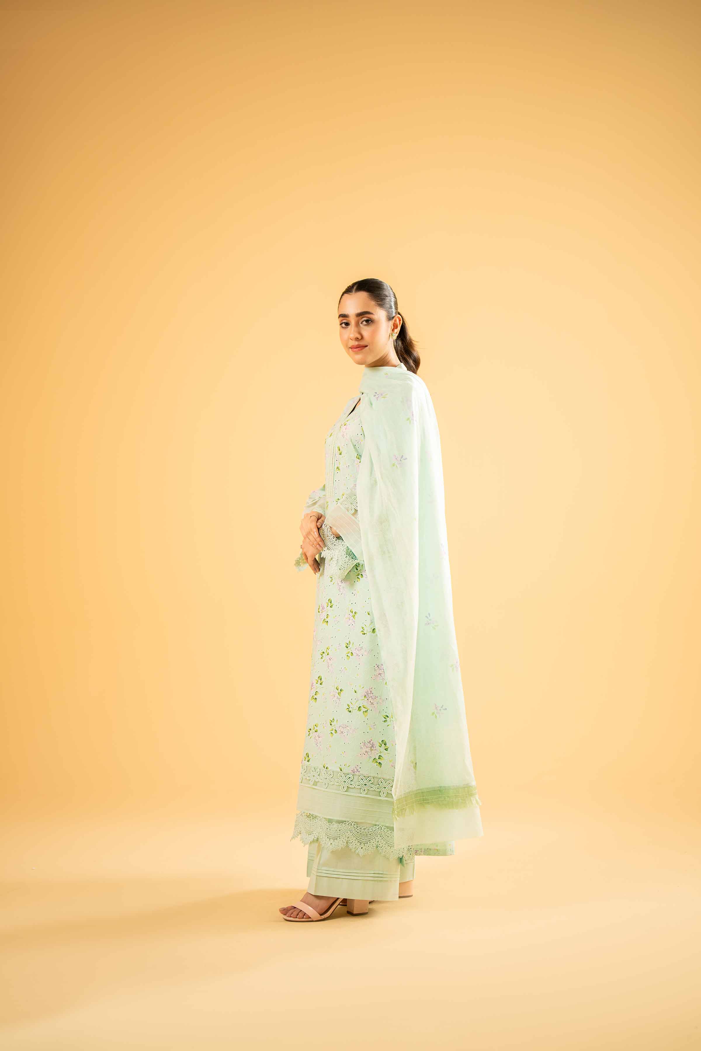 3 Piece - Digital Printed Embroidered Suit - 42401965