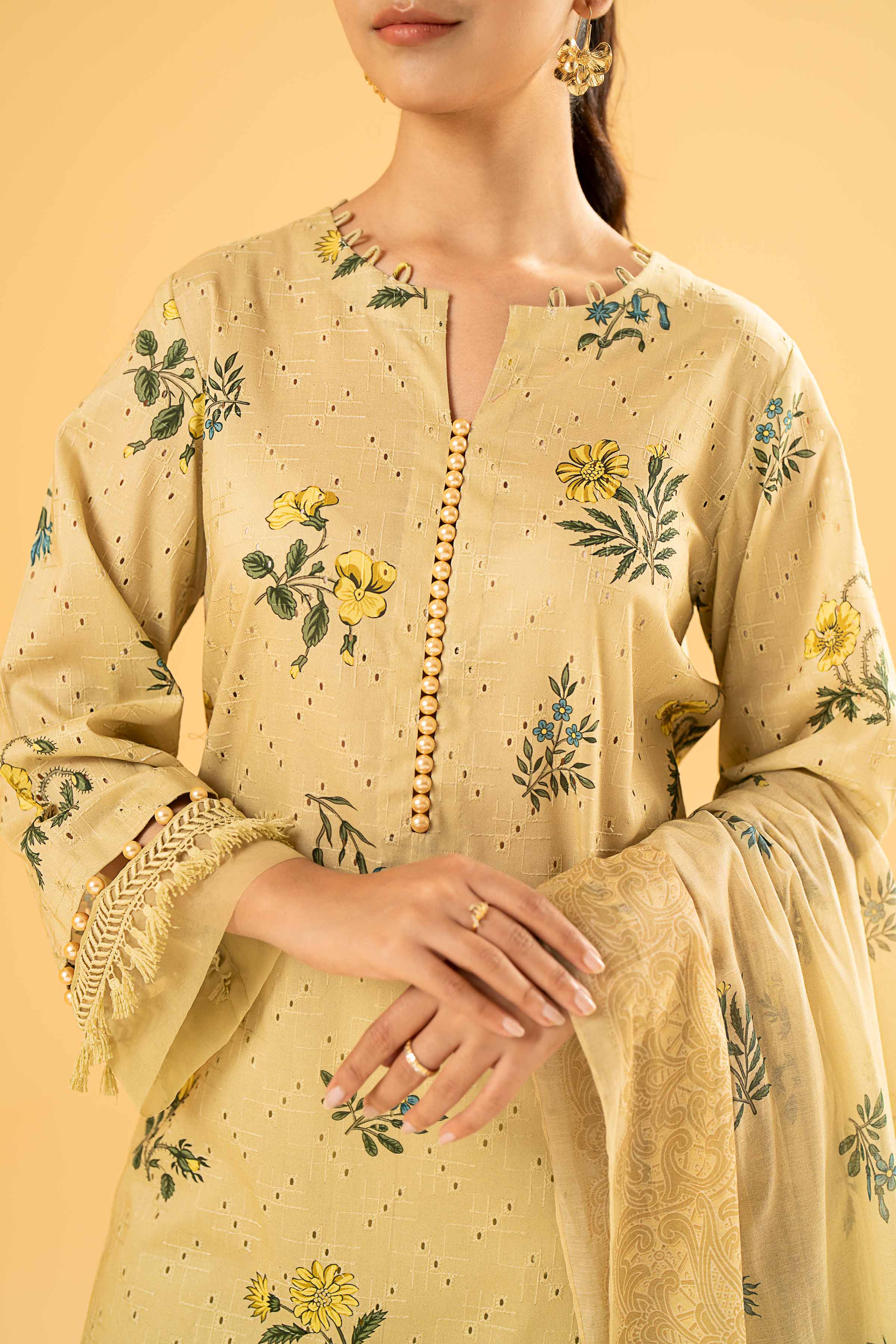 3 Piece - Digital Printed Embroidered Suit - 42401966