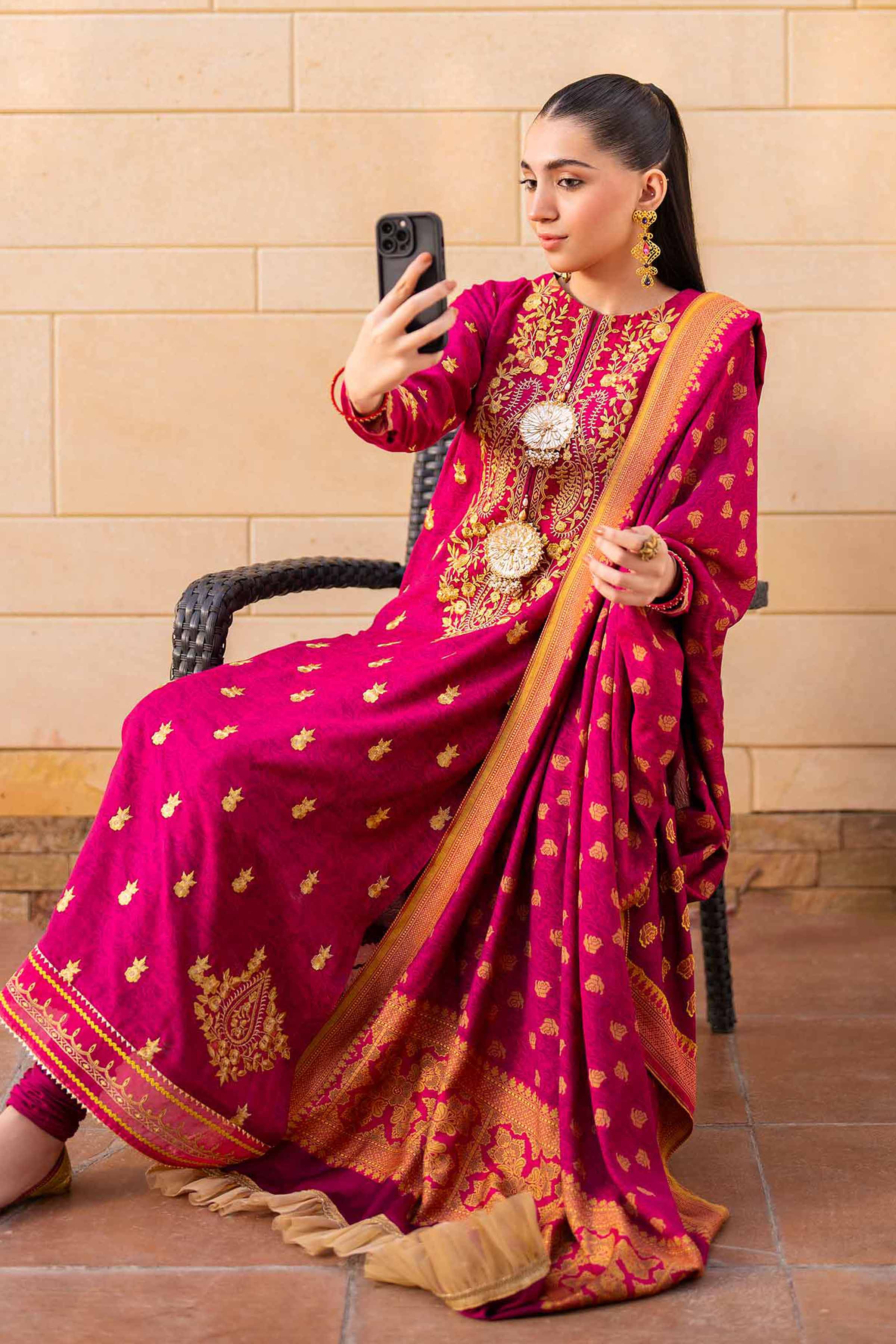 3 Piece - Yarn Dyed Embroidered Suit - 42401974