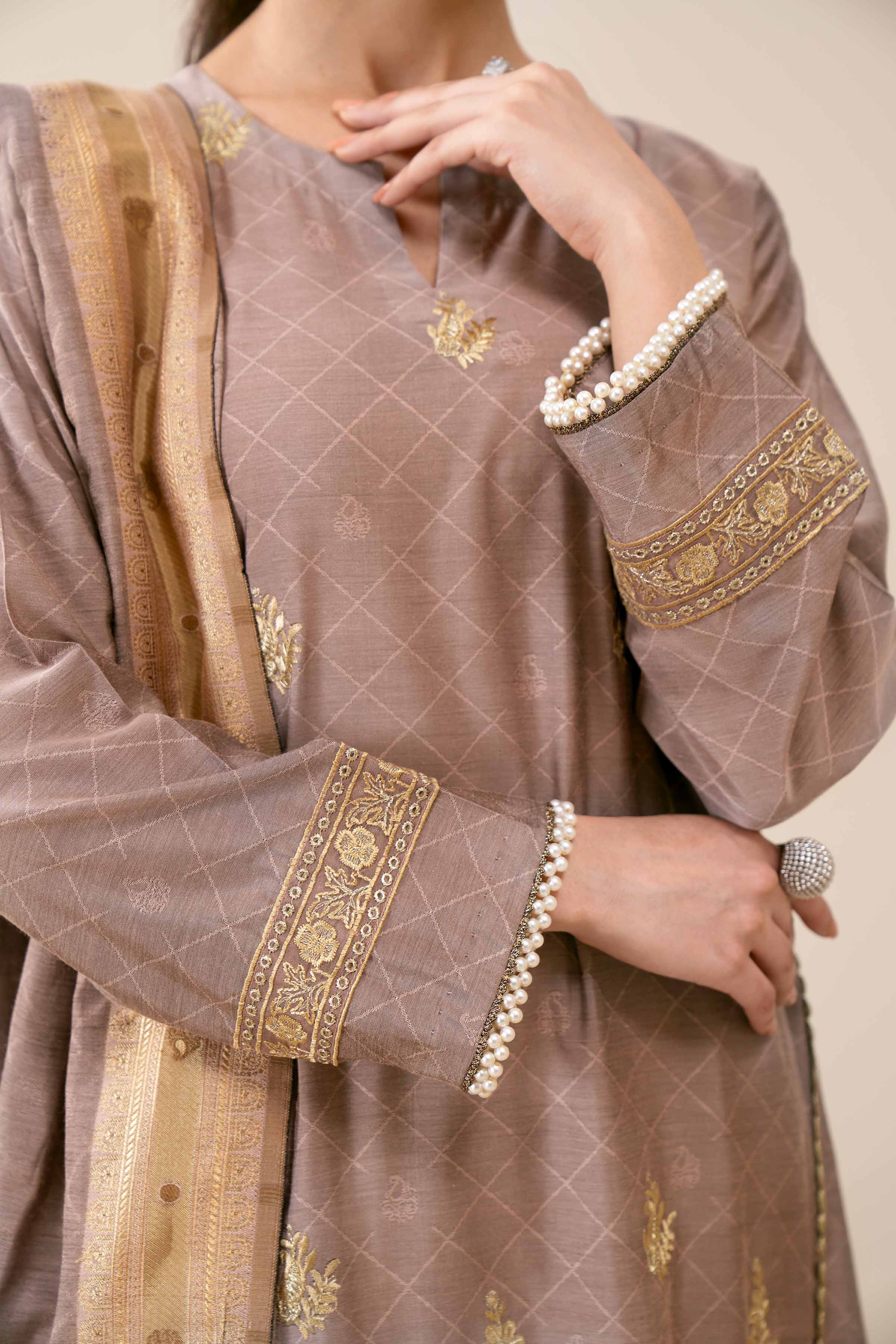 3 Piece - Yarn Dyed Embroidered Suit - 42401976