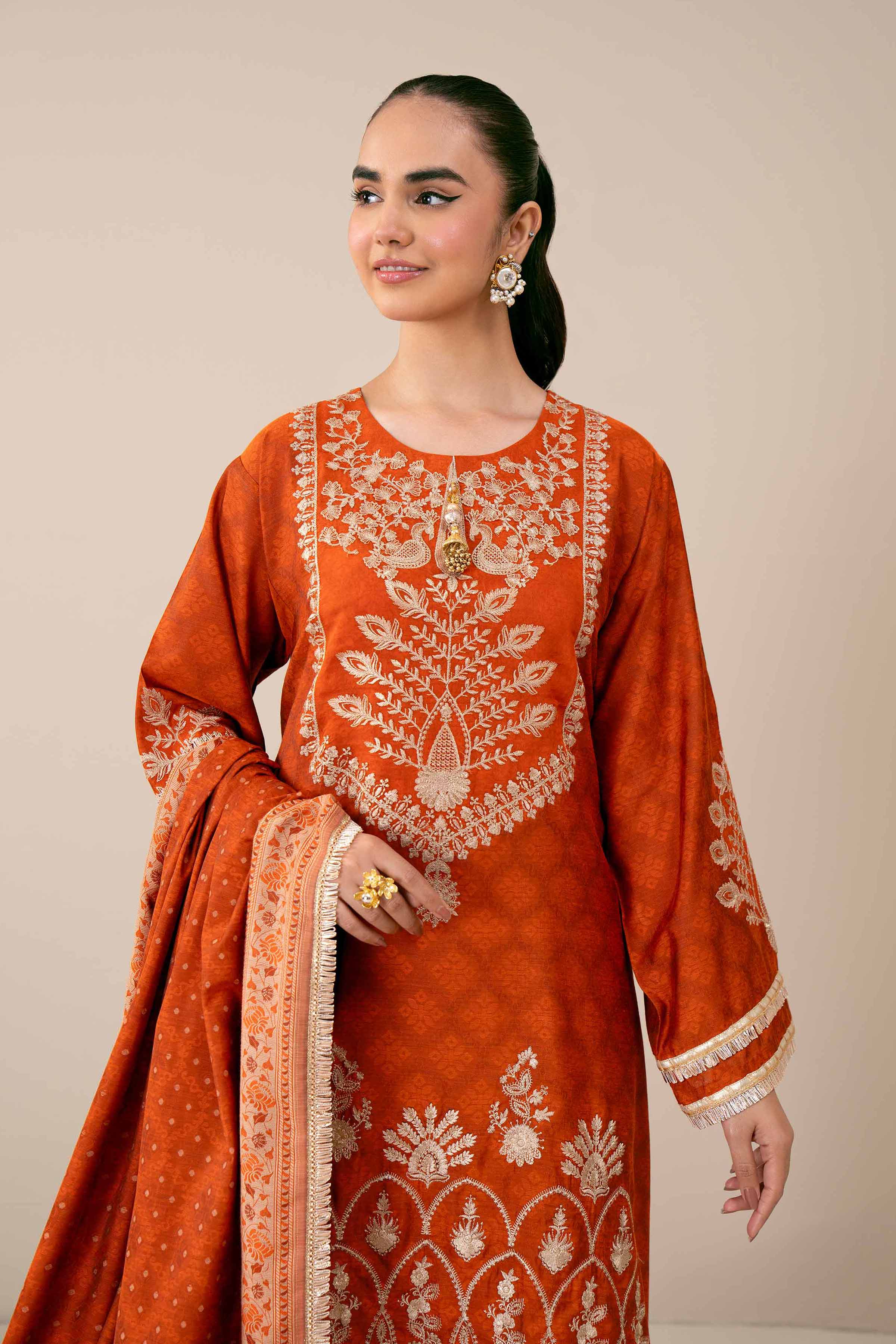 3 Piece - Yarn Dyed Embroidered Suit - 42401977