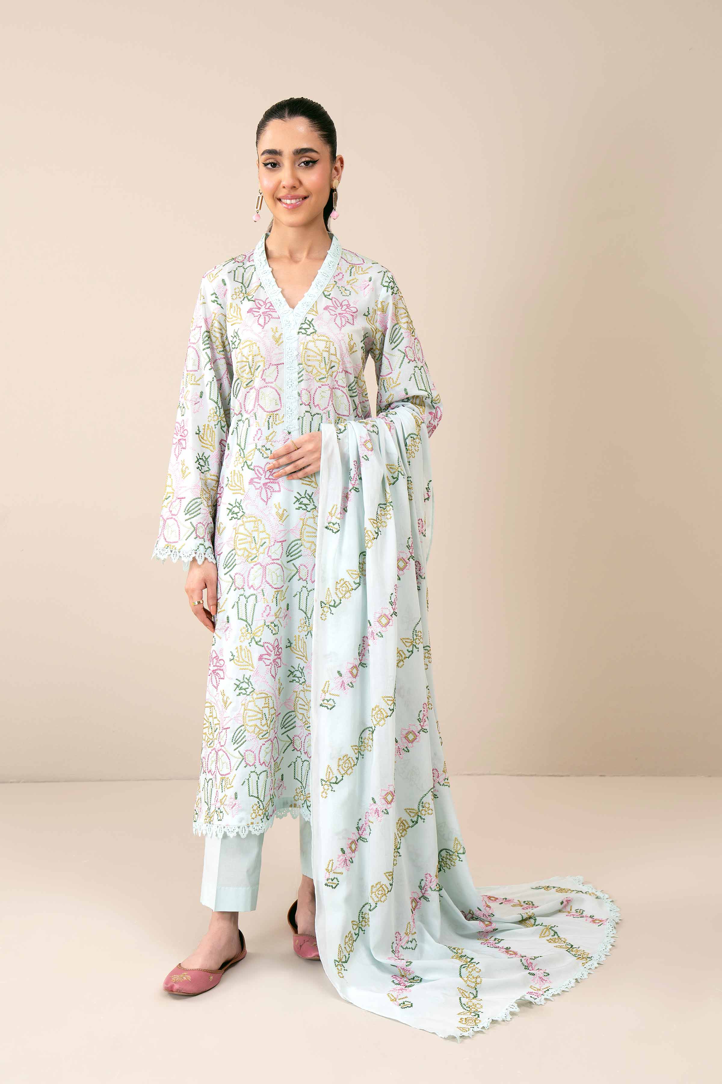 3 Piece - Embroidered Suit - 42402003