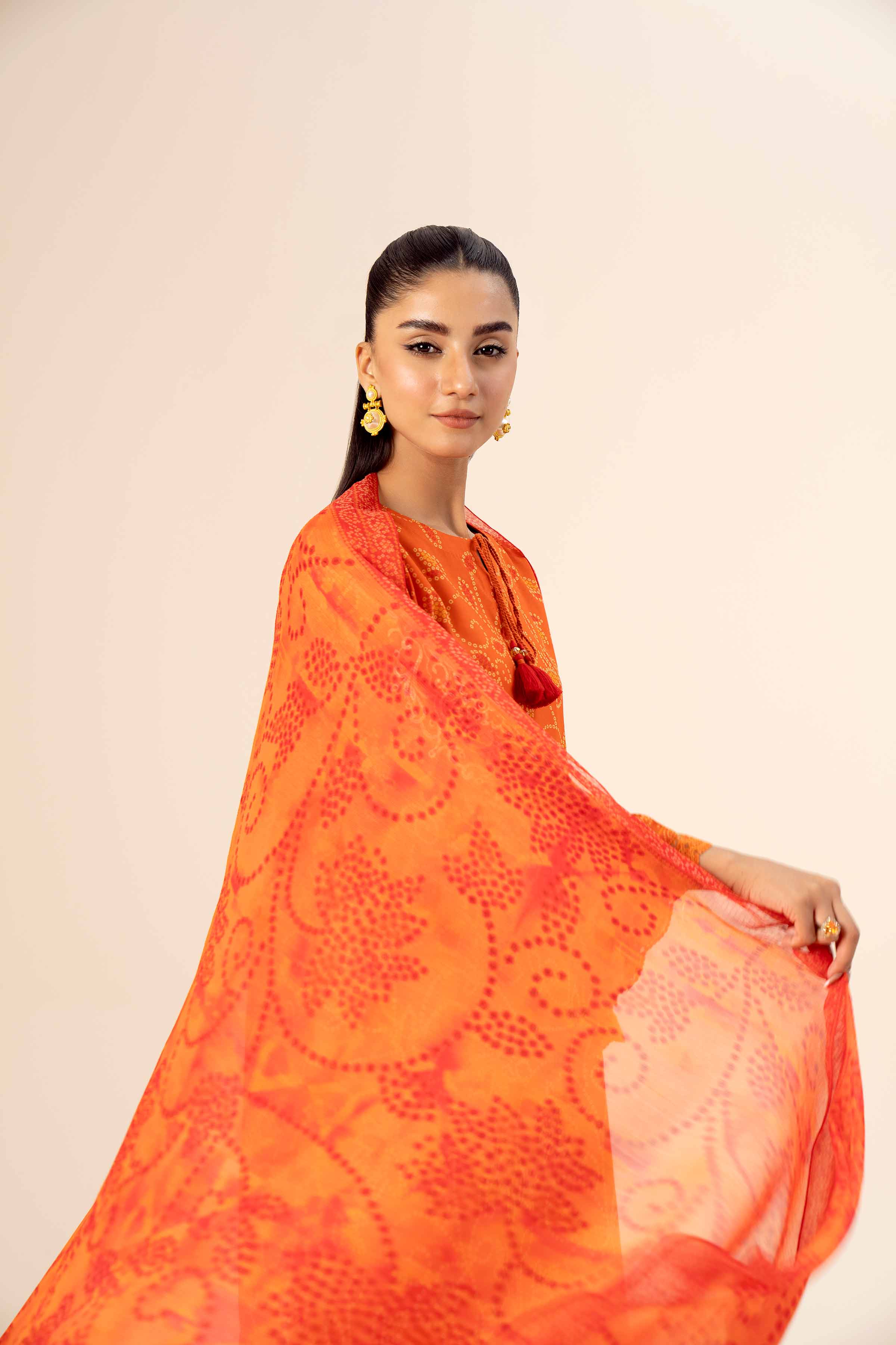 3 Piece - Printed Embroidered Suit - 42402037
