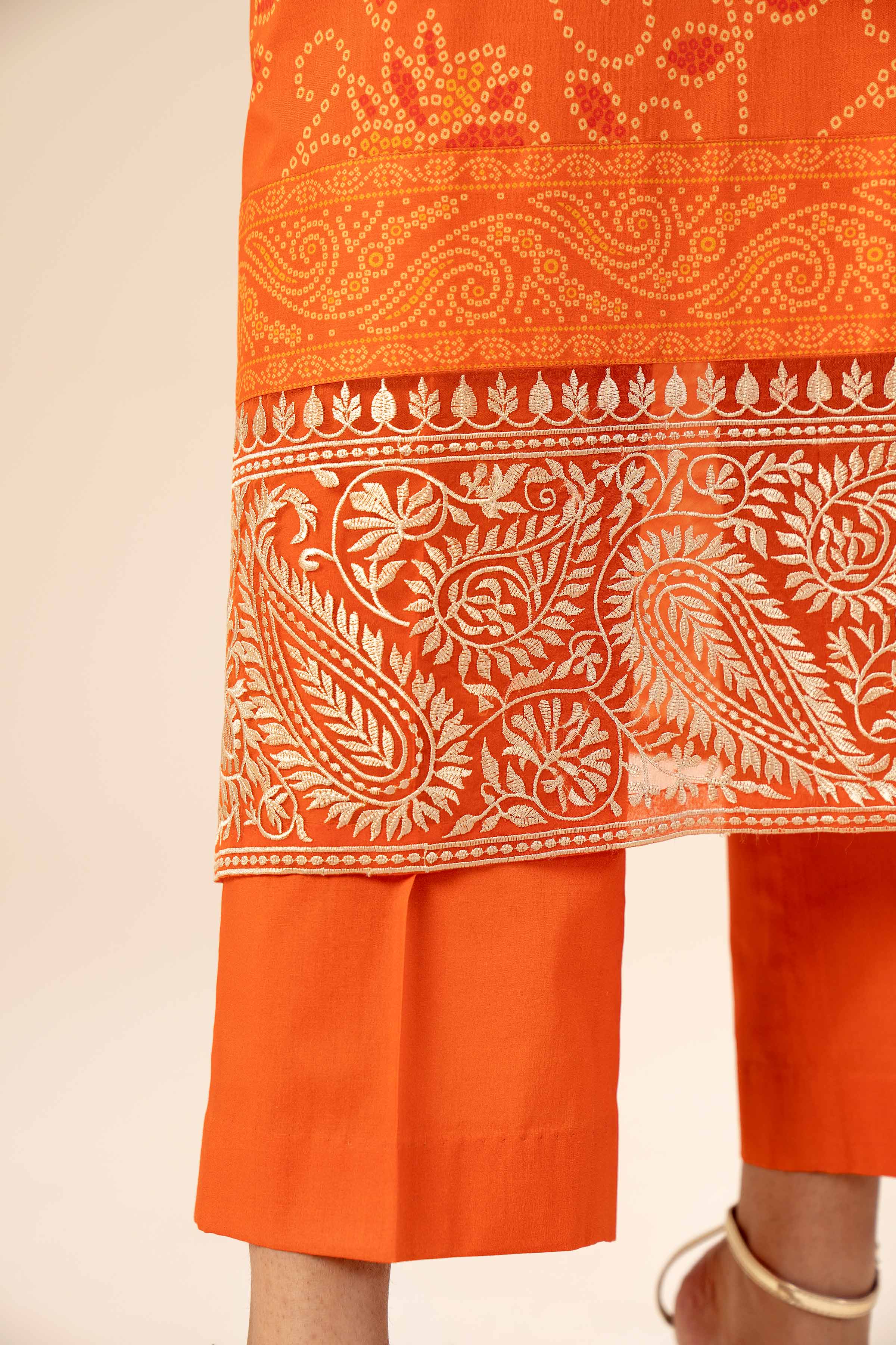 3 Piece - Printed Embroidered Suit - 42402037