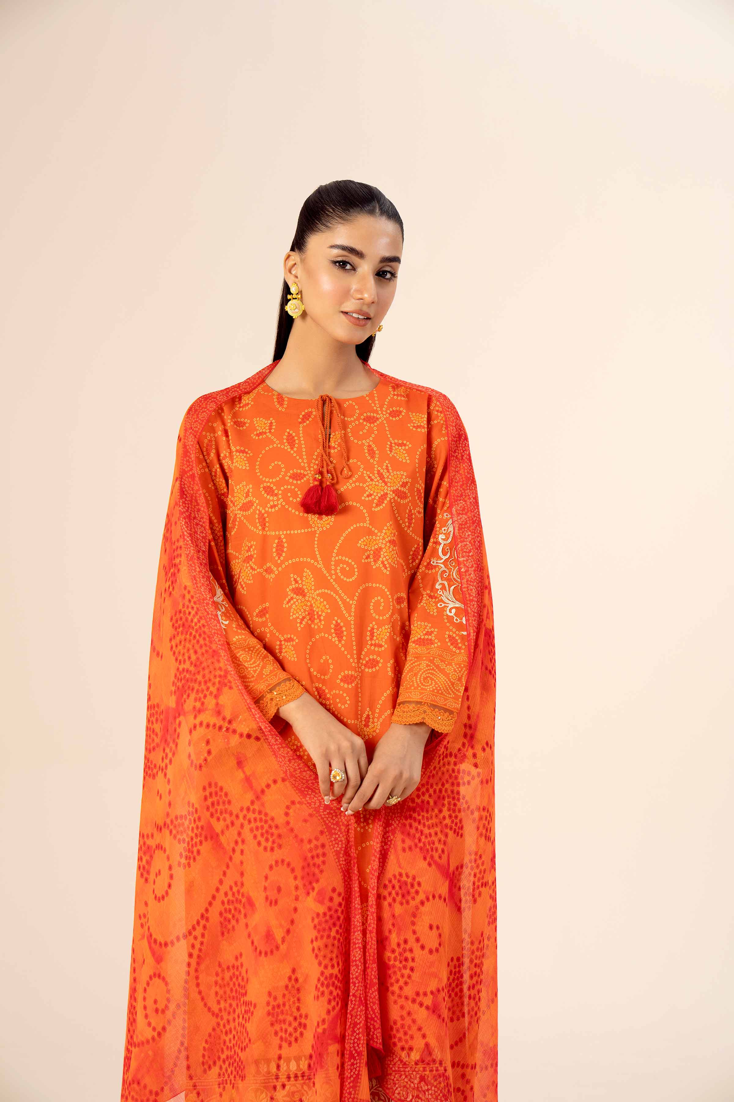 3 Piece - Printed Embroidered Suit - 42402037