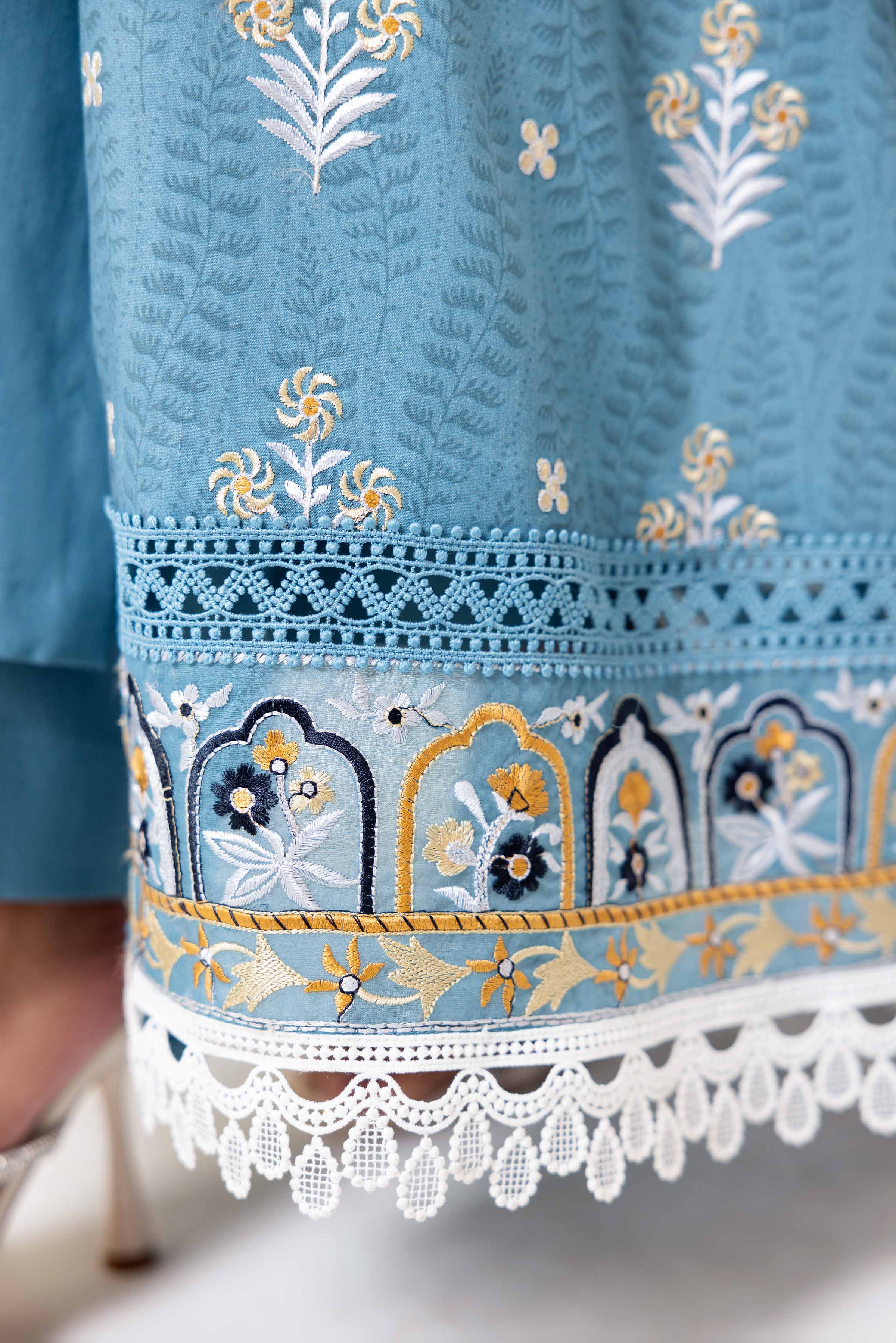 3 Piece - Printed Embroidered Suit - 42402132