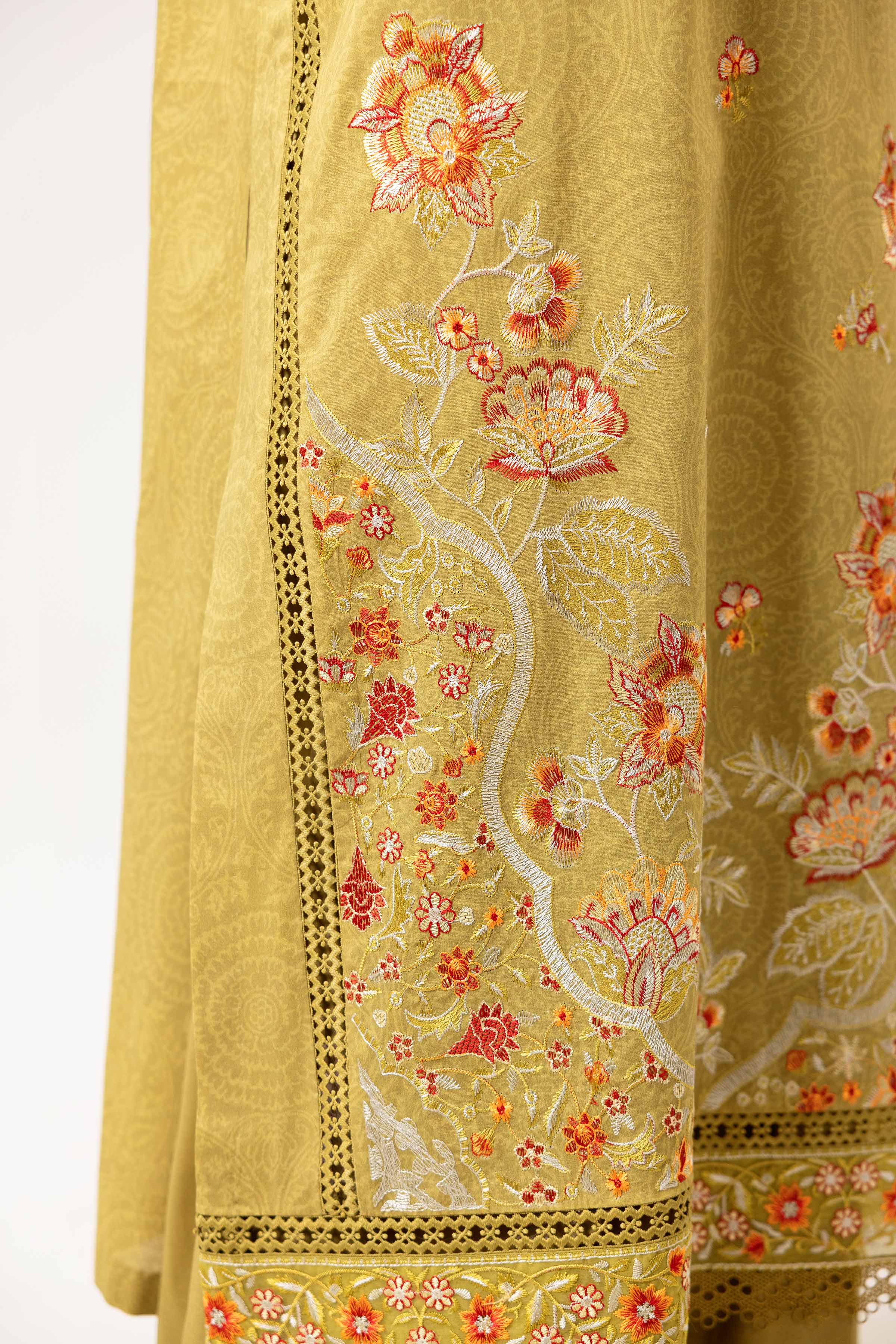 3 Piece - Printed Embroidered Suit - 42402138