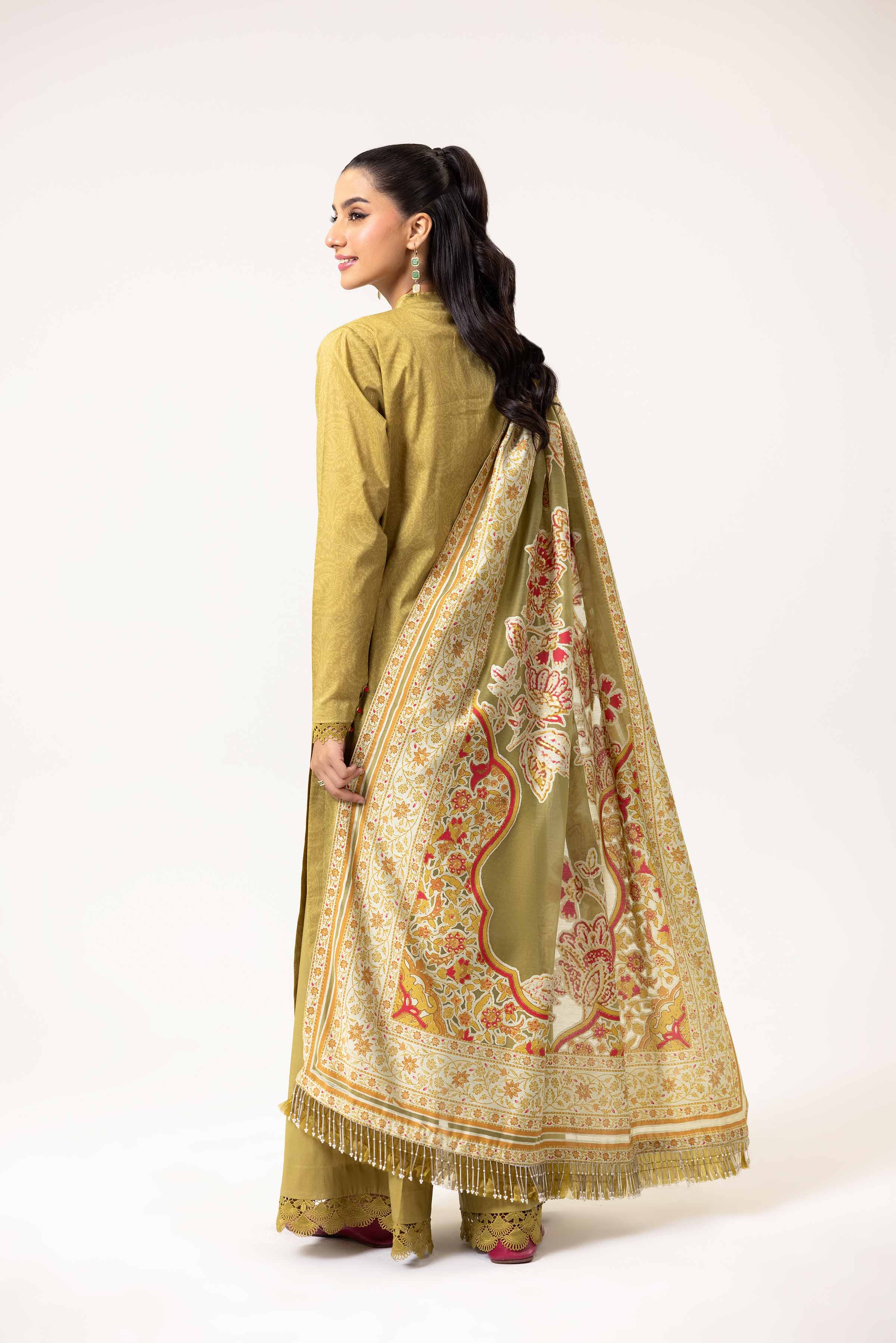 3 Piece - Printed Embroidered Suit - 42402138