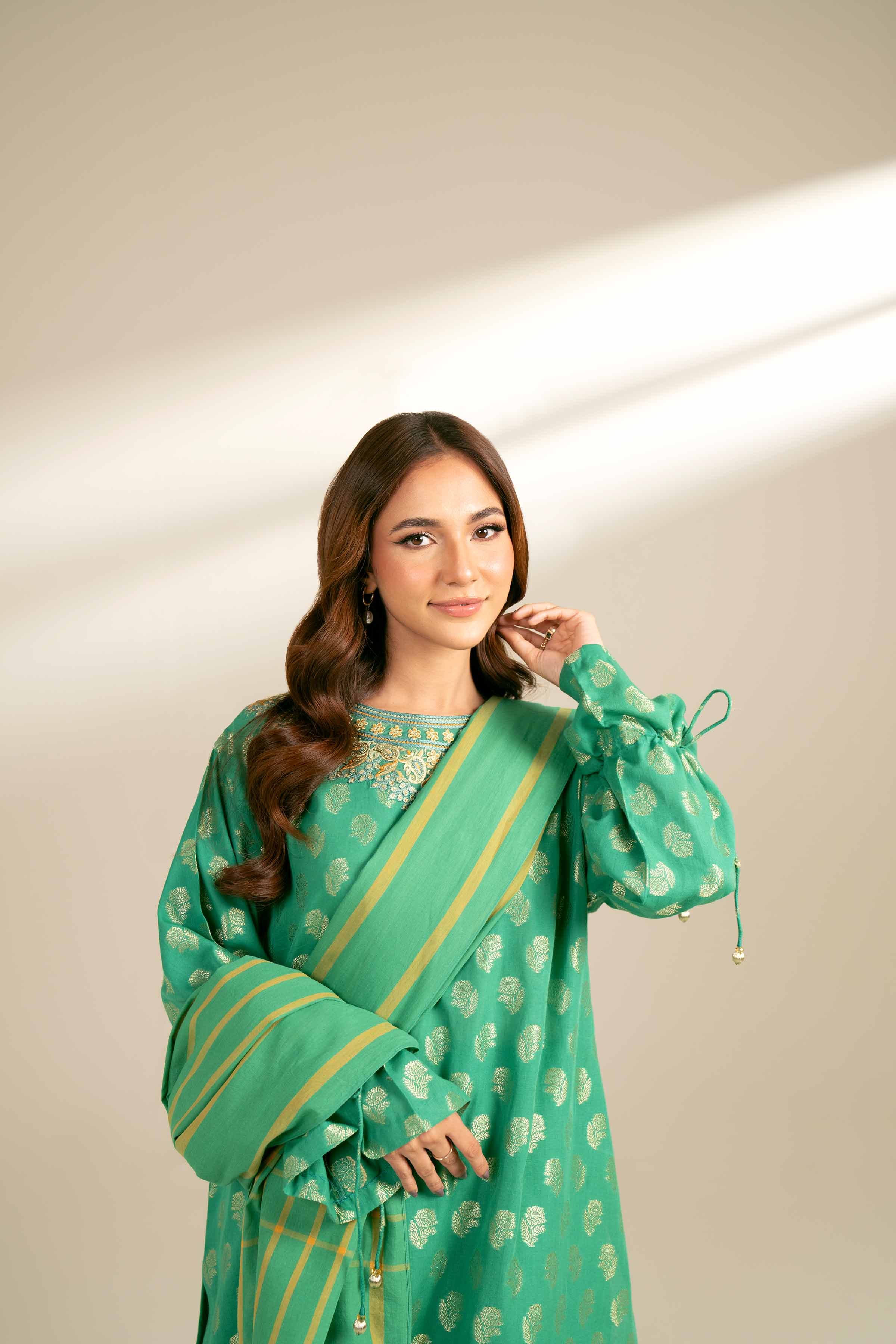 3 Piece - Yarn Dyed Embroidered Suit - 42402166