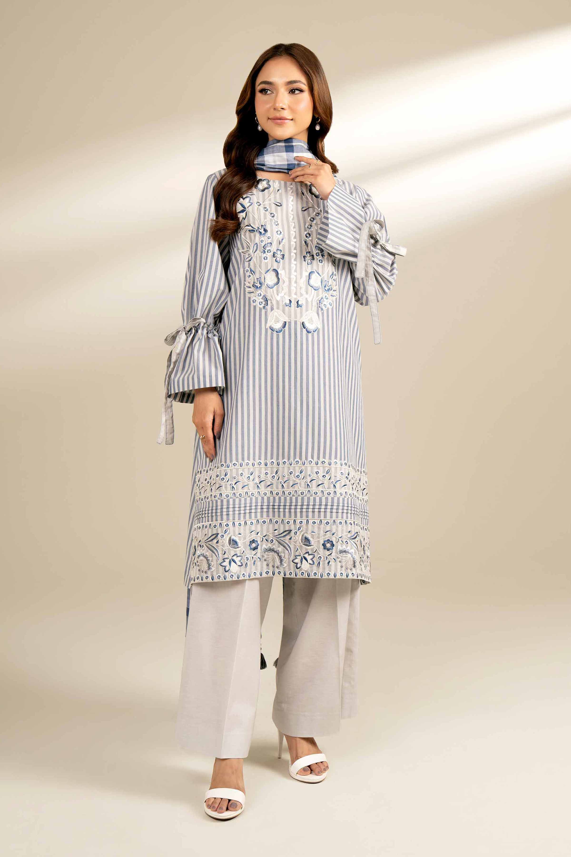 3 Piece - Yarn Dyed Embroidered Suit - 42402172