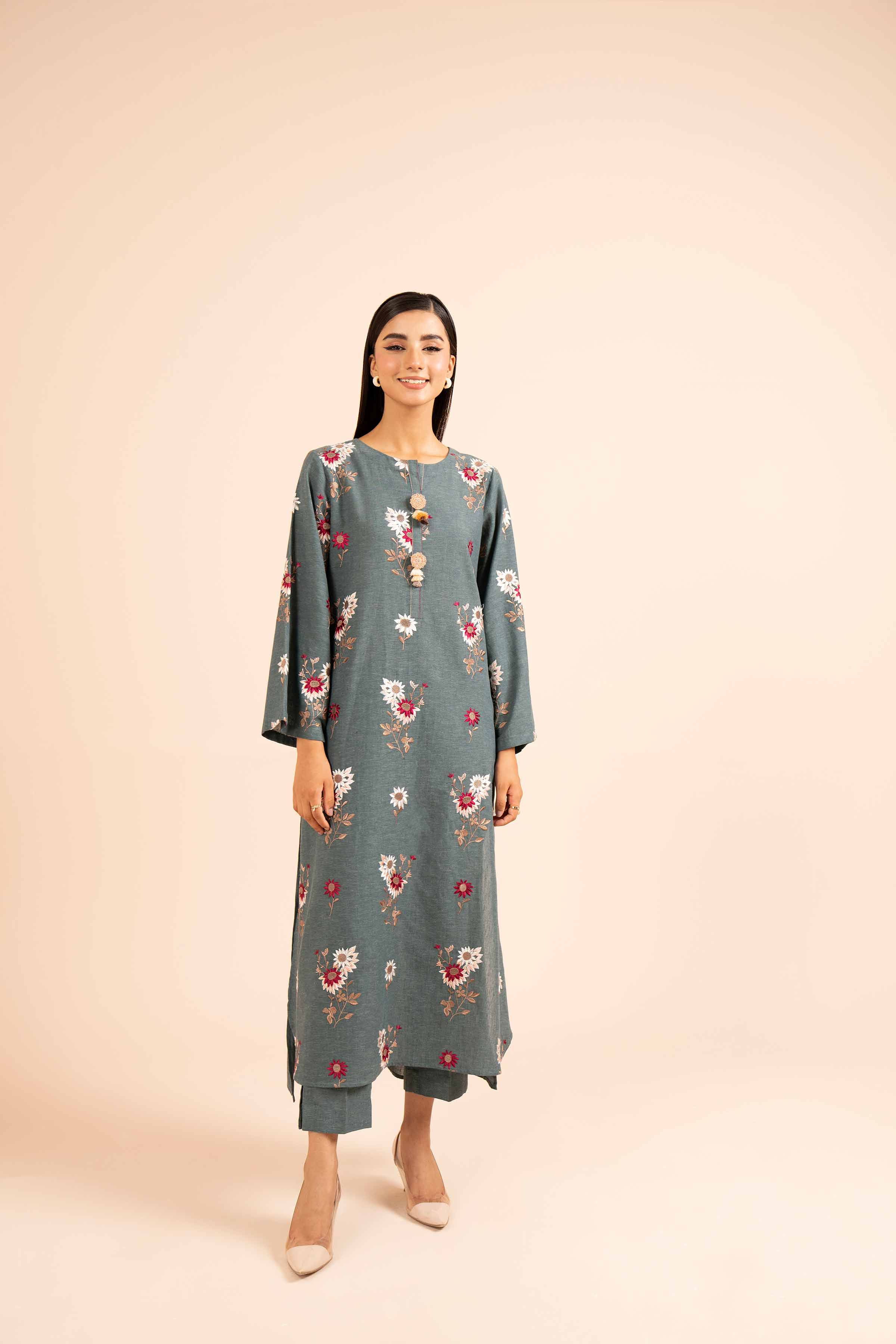 2 Piece - Dyed Embroidered Suit - 42404036