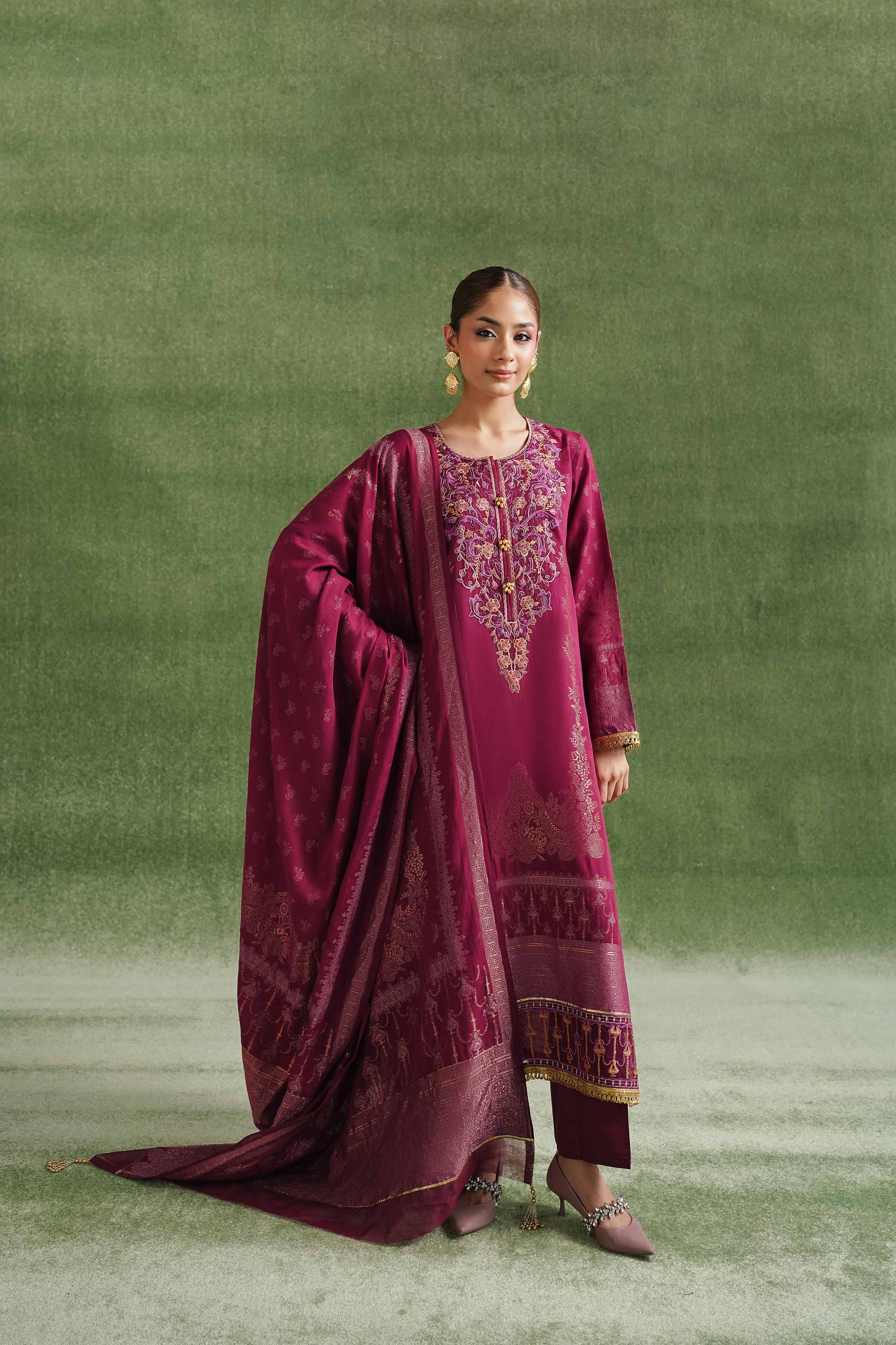 3 Piece - Jacquard Embroidered Suit - 42404356