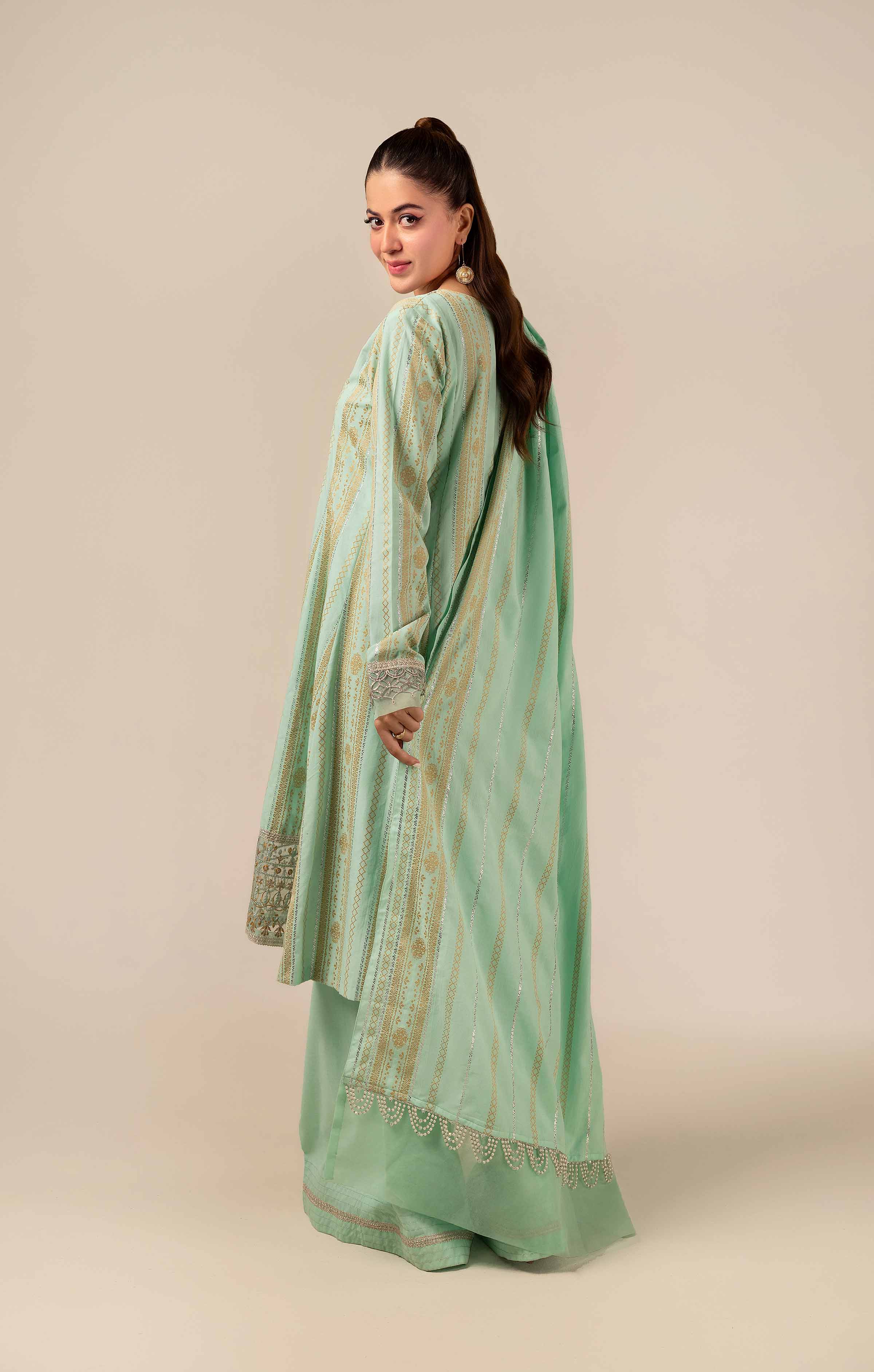 3 Piece - Jacquard Embroidered Suit - 42404375
