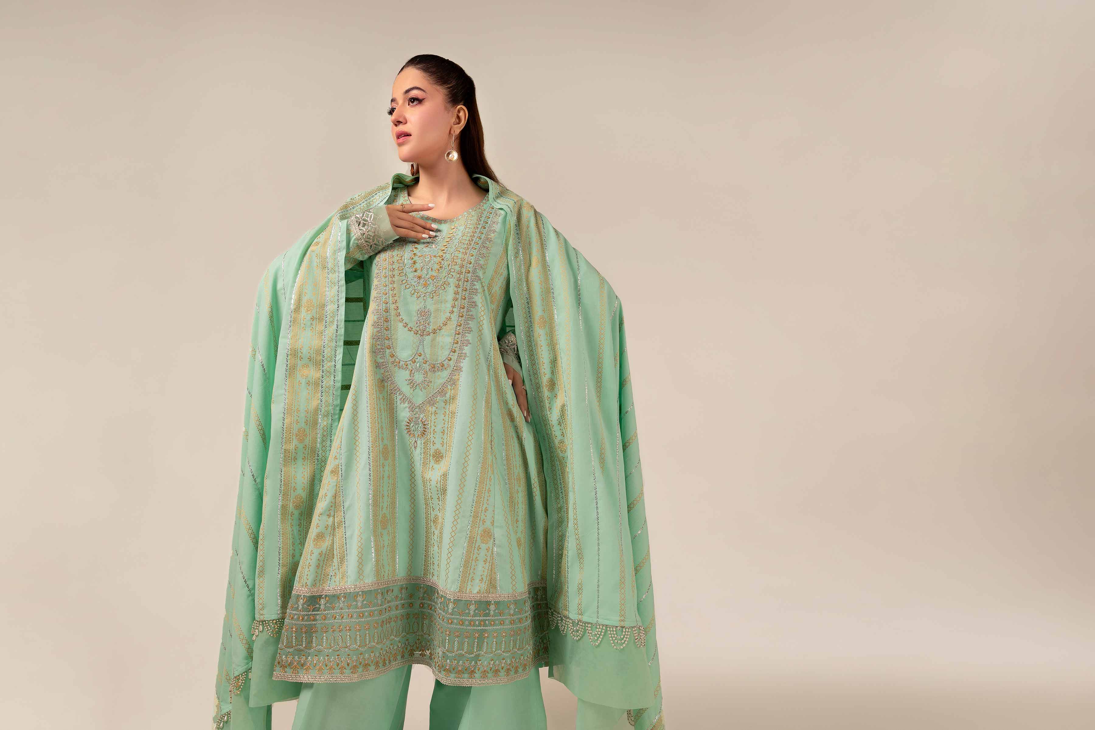 3 Piece - Jacquard Embroidered Suit - 42404375