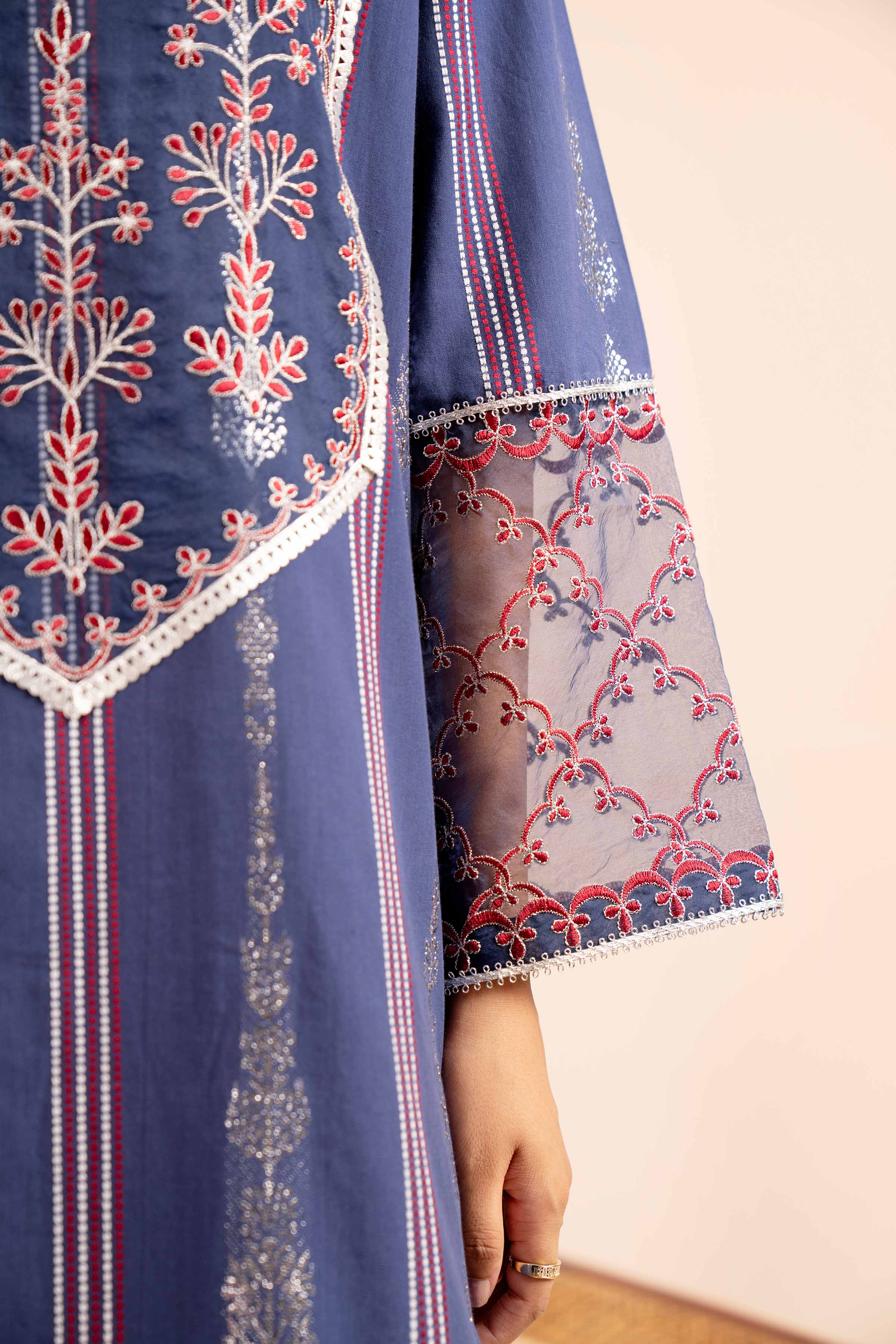 3 Piece - Jacquard Embroidered Suit - 42404377