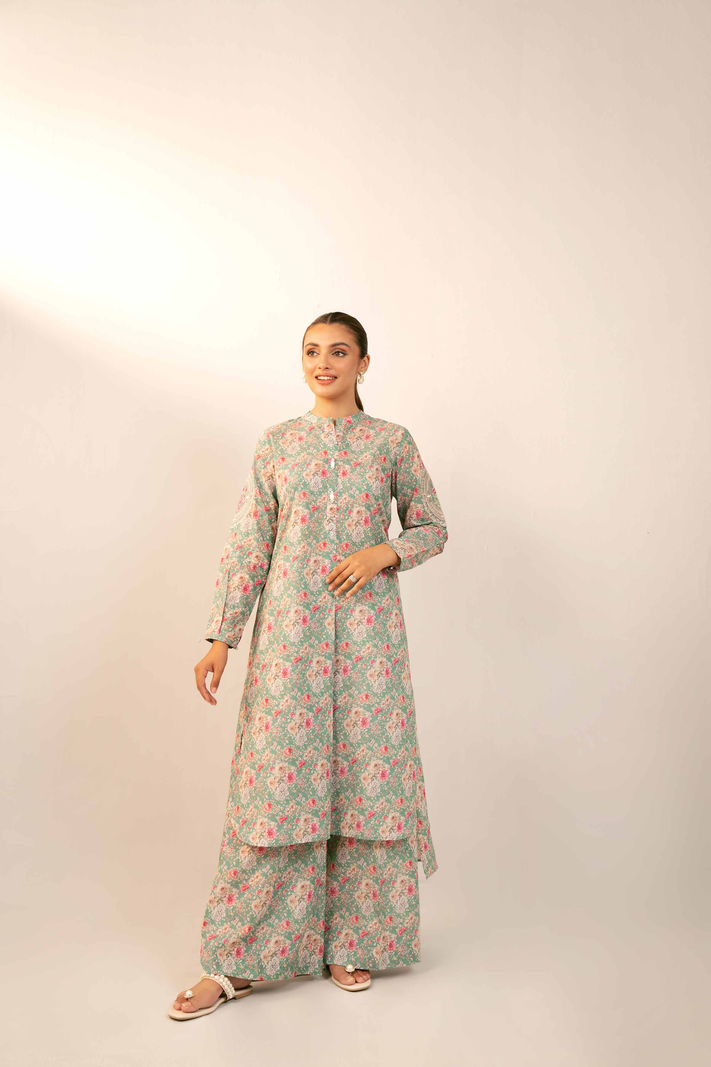 2 Piece - Digital Printed Embroidered Suit - 42404441