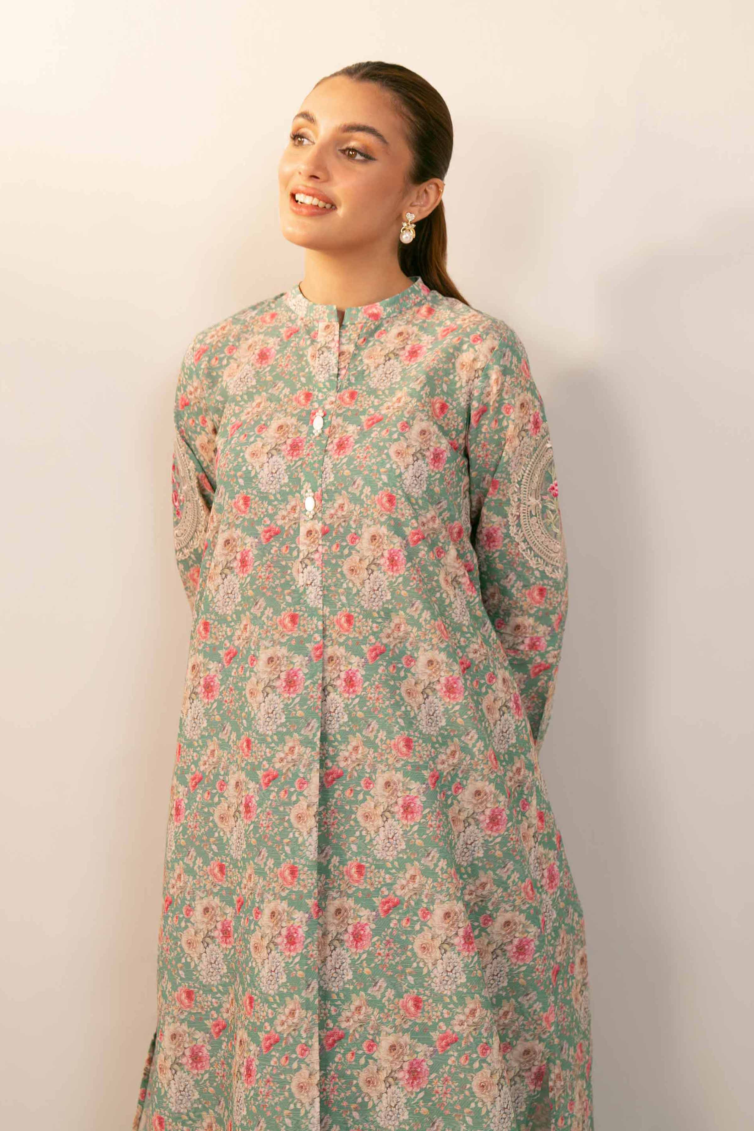 2 Piece - Digital Printed Embroidered Suit - 42404441