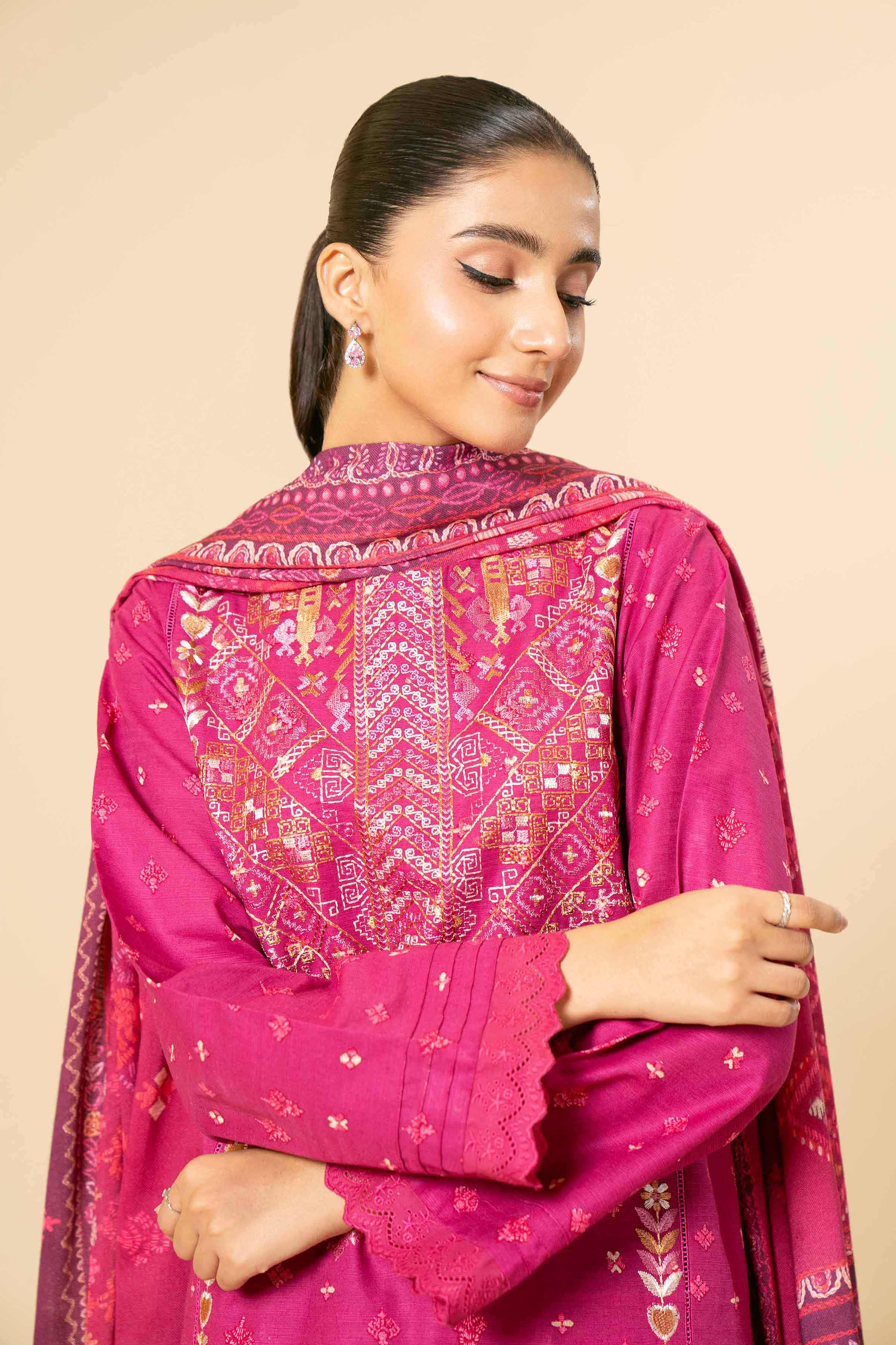3 Piece - Printed Embroidered Suit - 42404932
