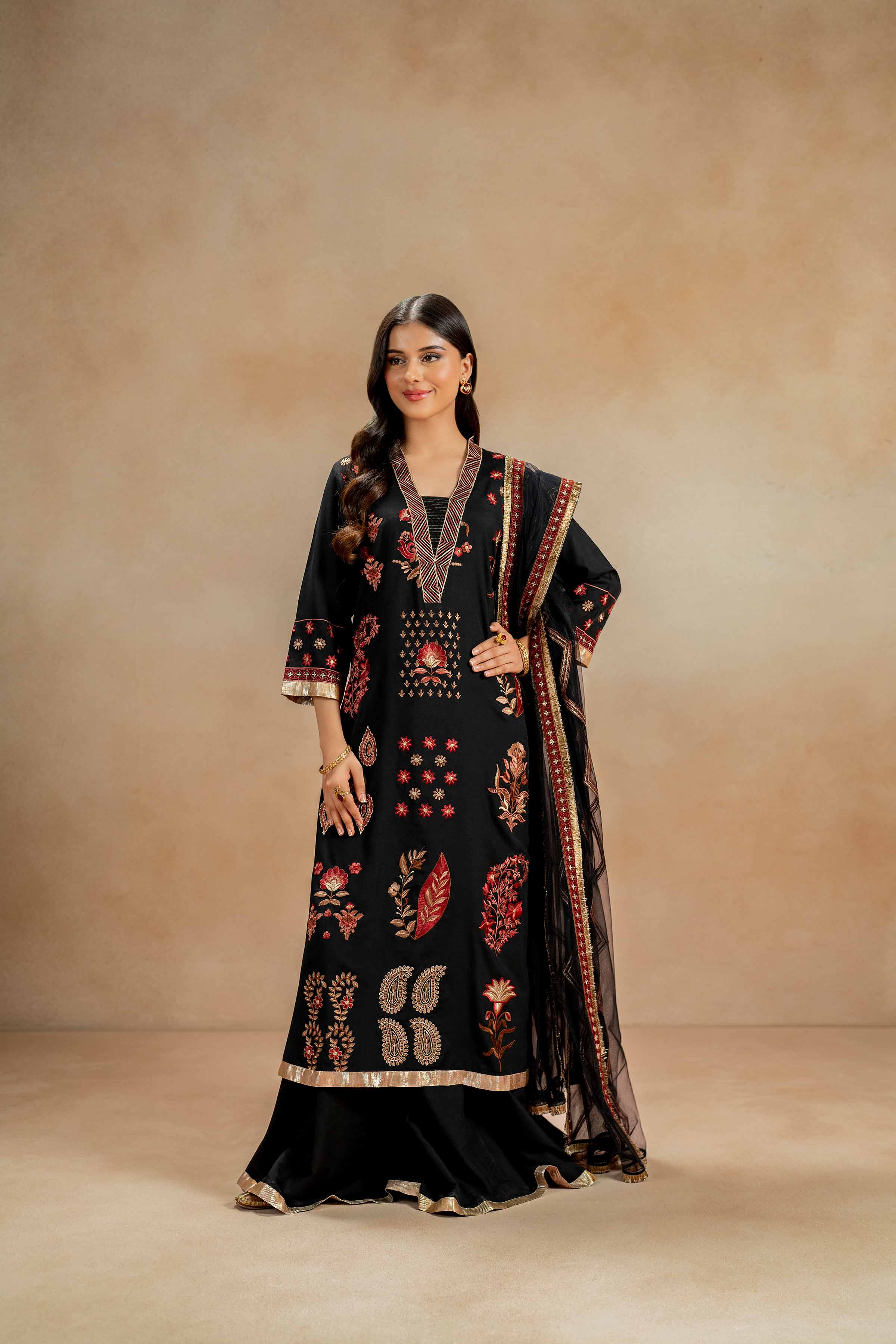 3 Piece - Embroidered Suit - 42418701