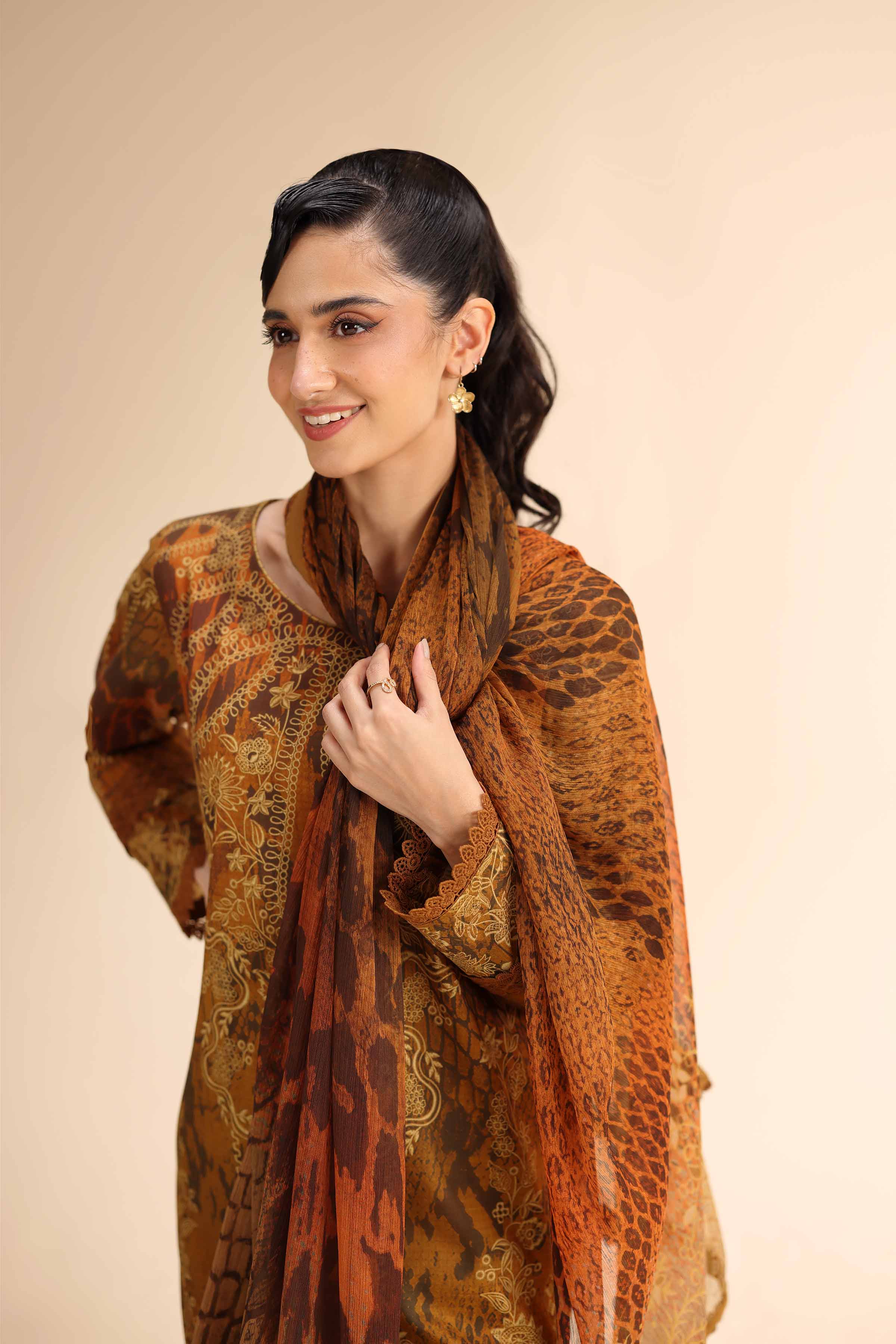 3 Piece - Digital Printed Embroidered Suit - 42501060