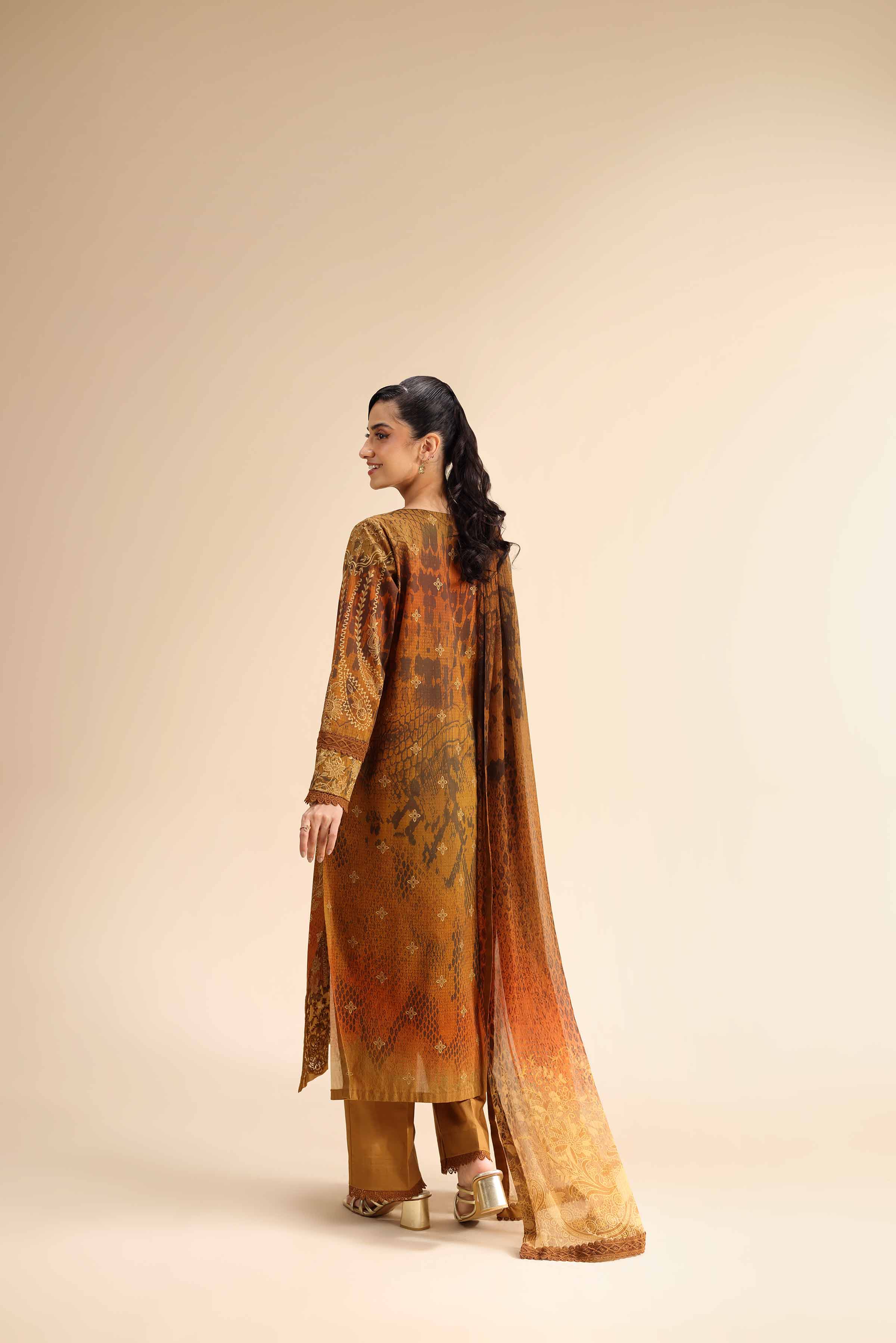 3 Piece - Digital Printed Embroidered Suit - 42501060