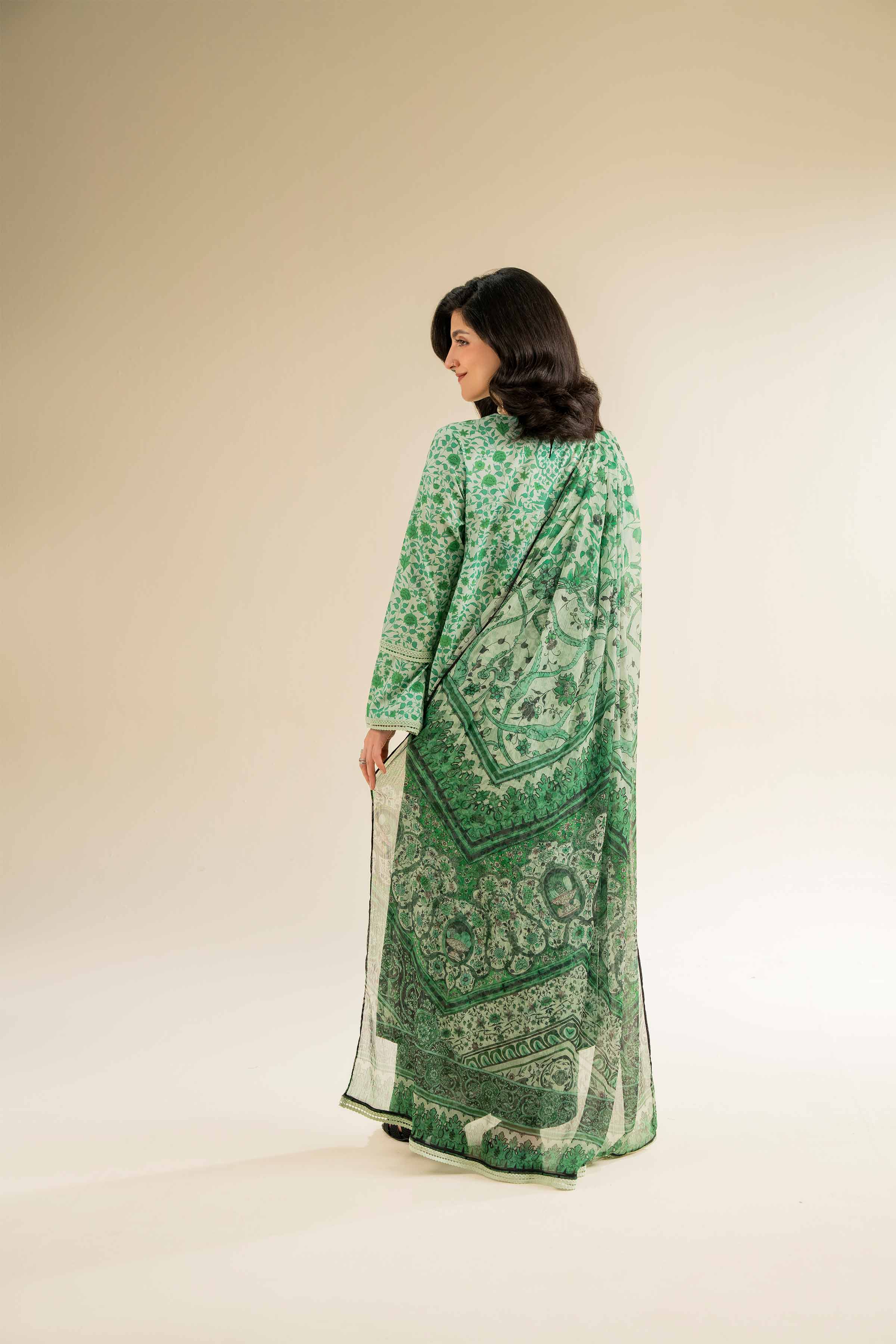 3 Piece - Printed Embroidered Suit - 42501082