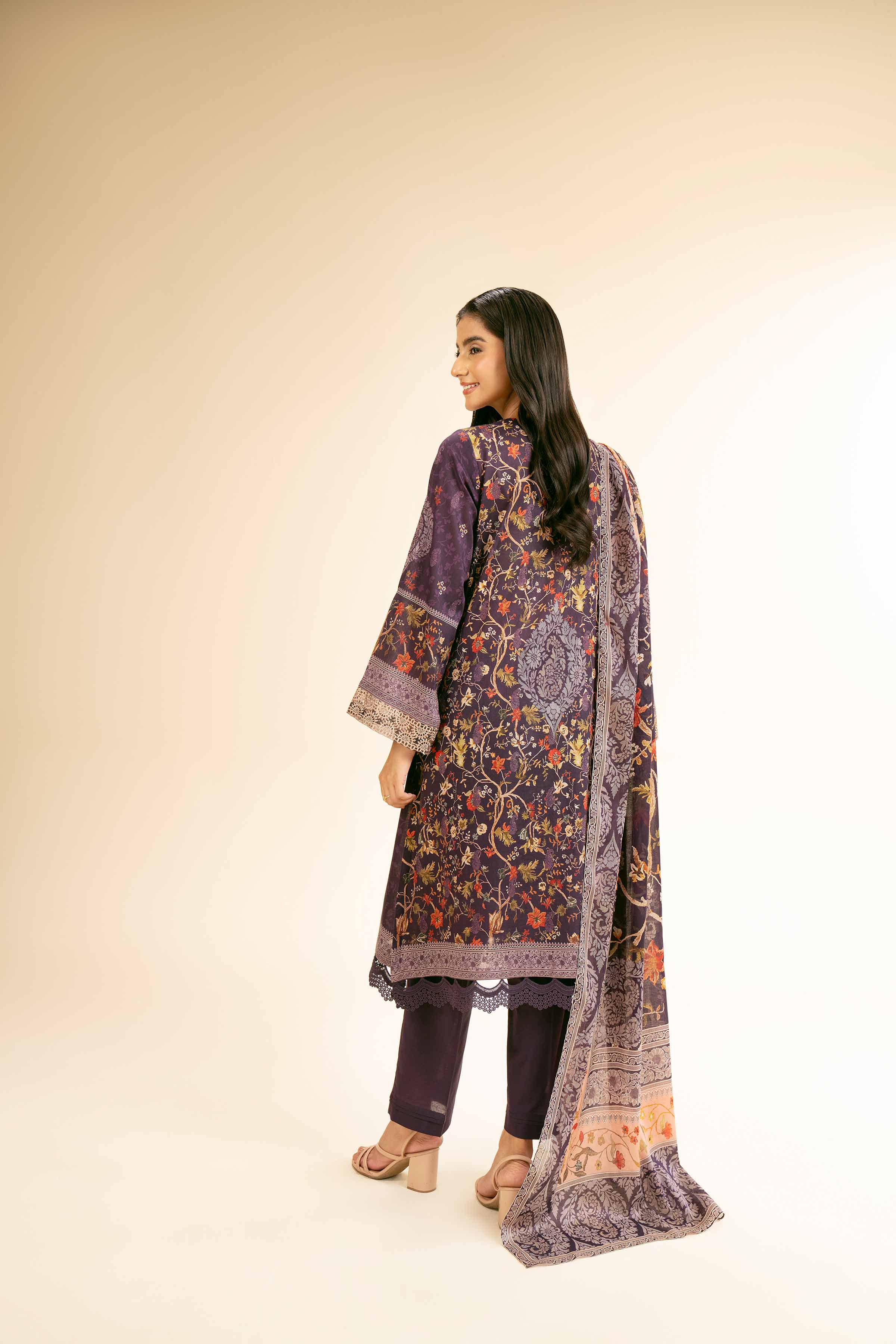 3 Piece - Digital Printed Embroidered Suit - 42501177