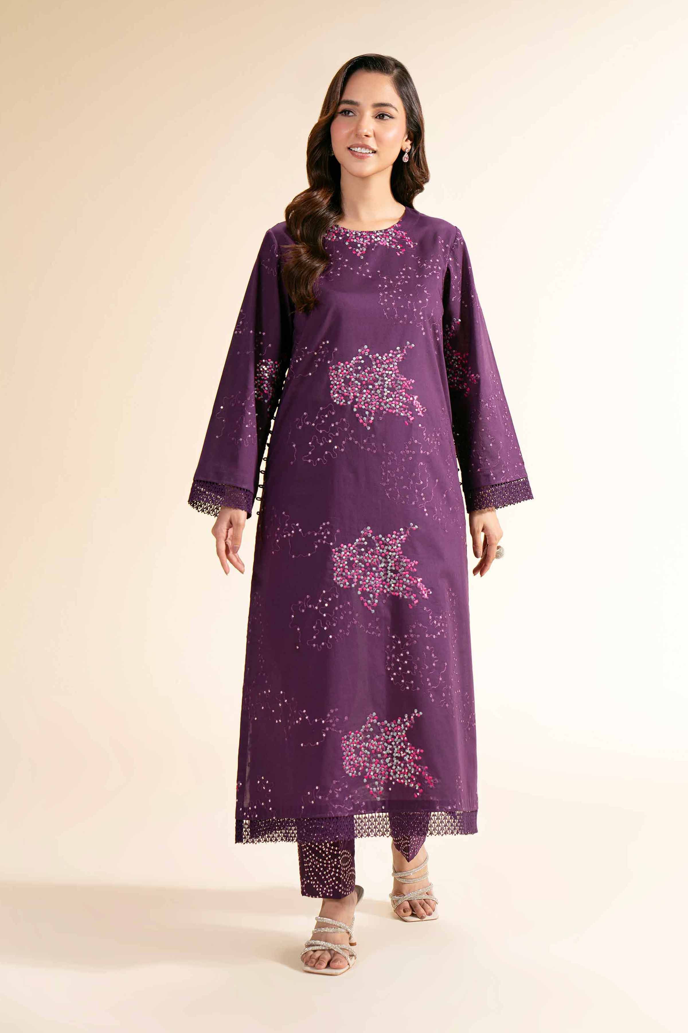 2 Piece - Dyed Embroidered Suit - 42501258