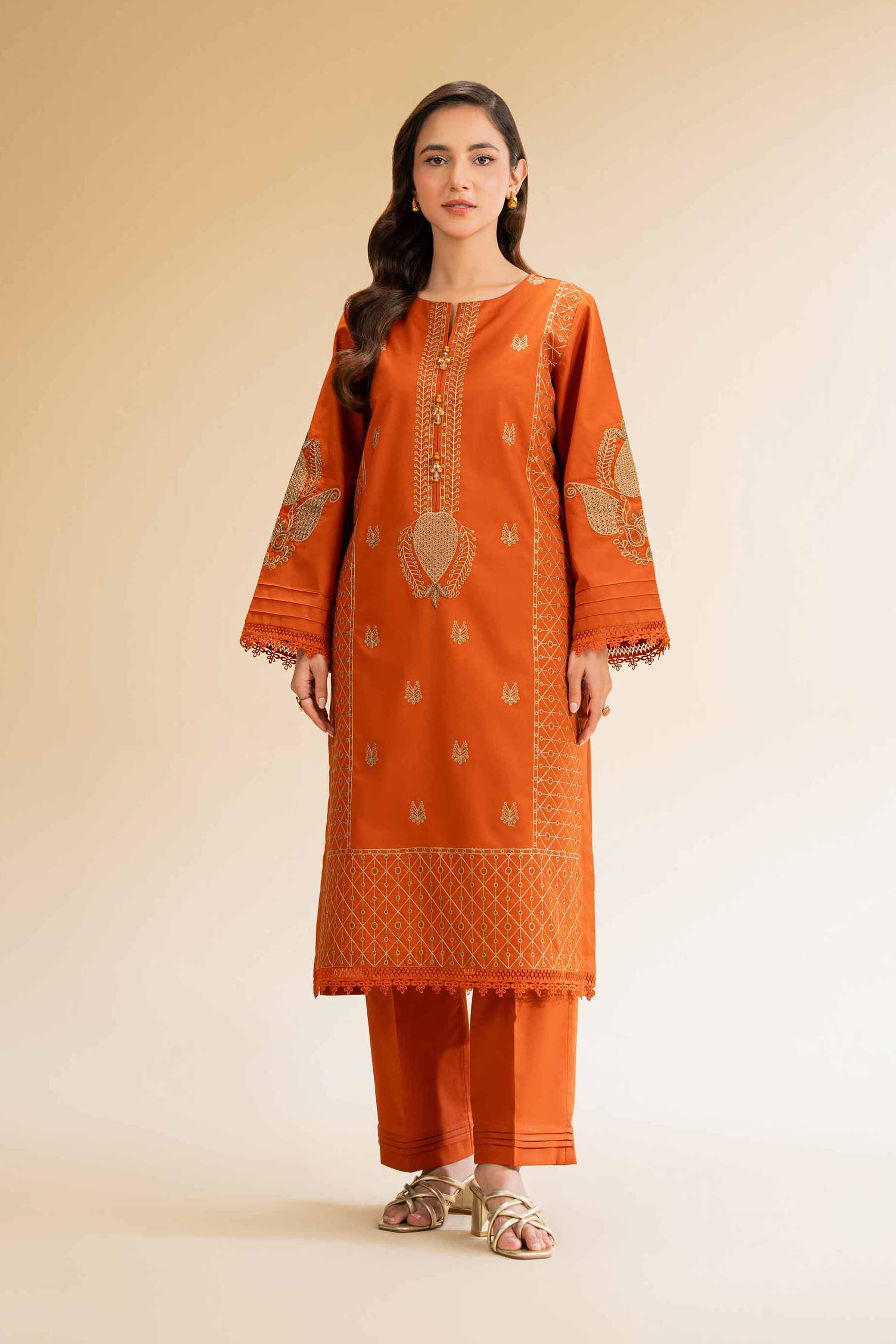 2 Piece - Dyed Embroidered Suit - 42501262
