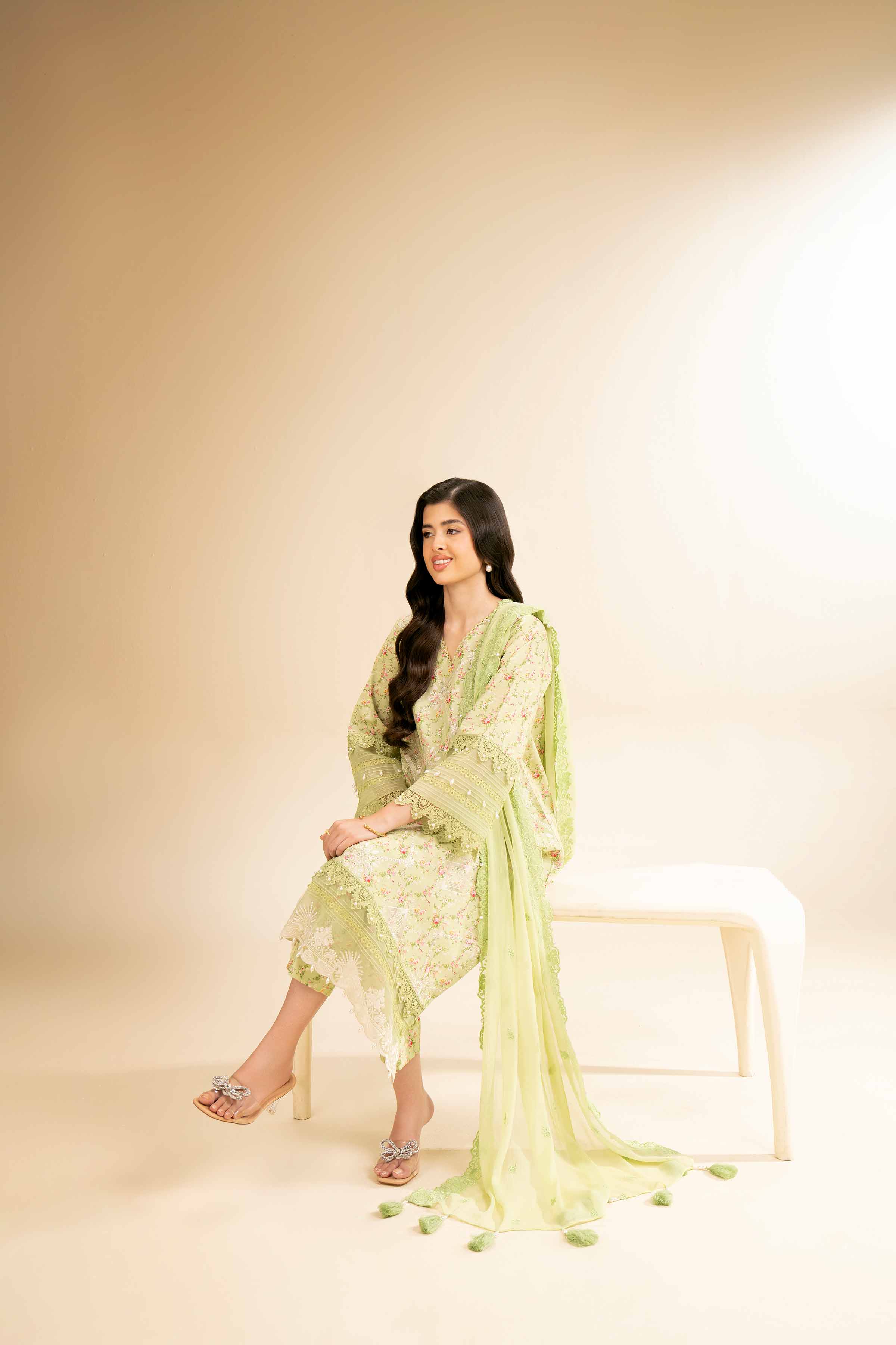 3 Piece - Printed Embroidered Suit - 42501279