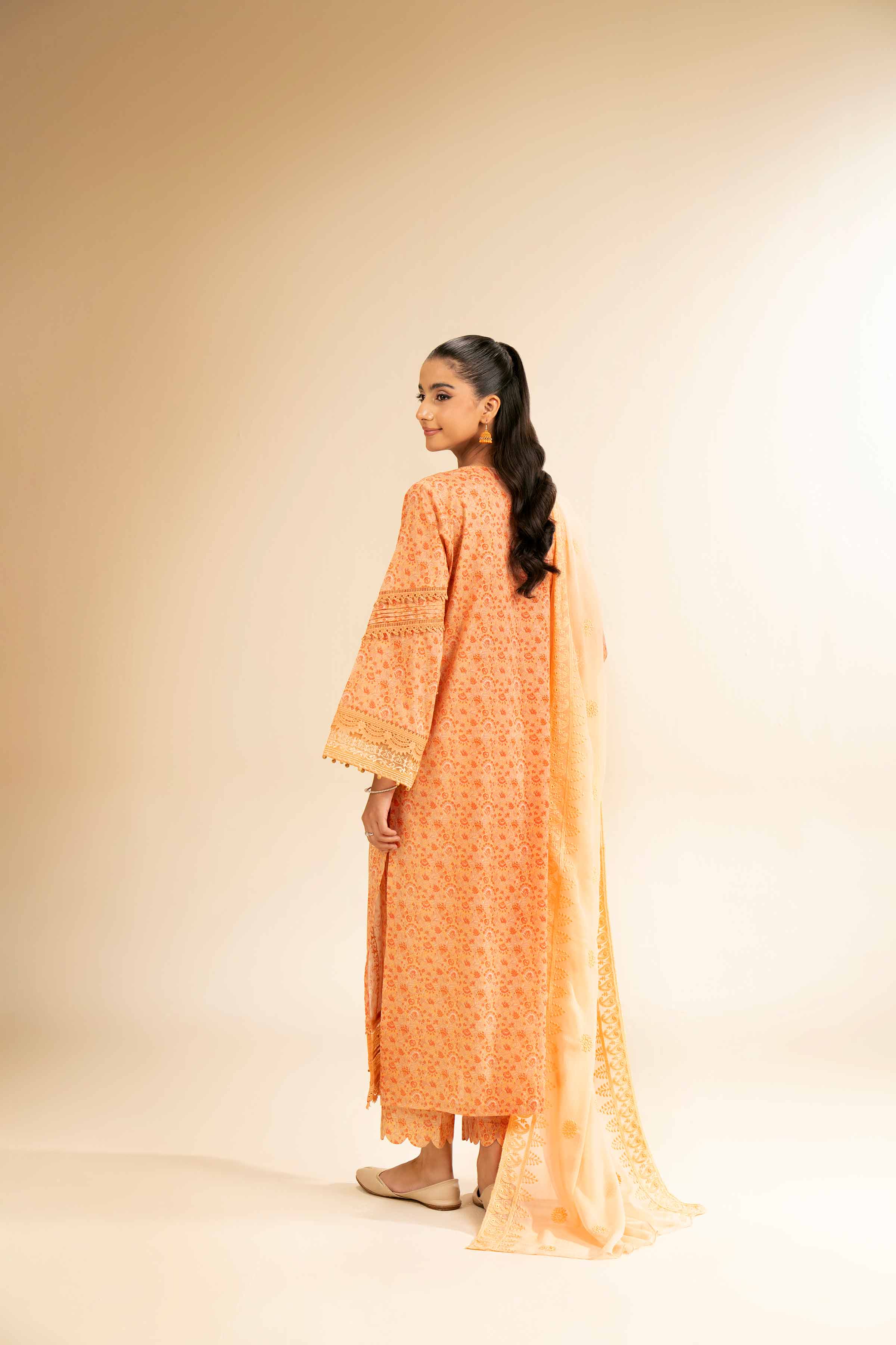3 Piece - Printed Embroidered Suit - 42501284