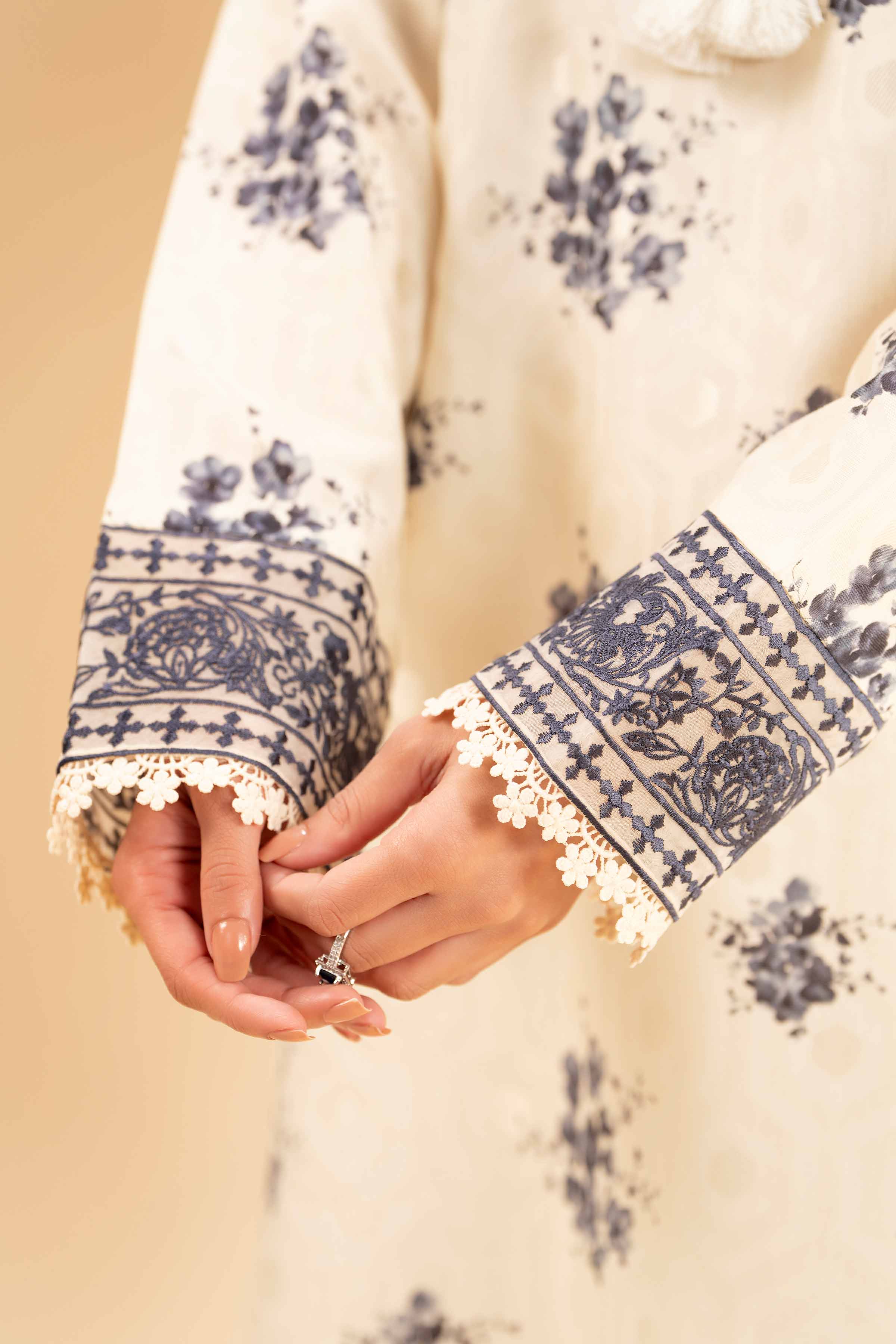 3 Piece - Digital Printed Jacquard Embroidered Suit - 42501303