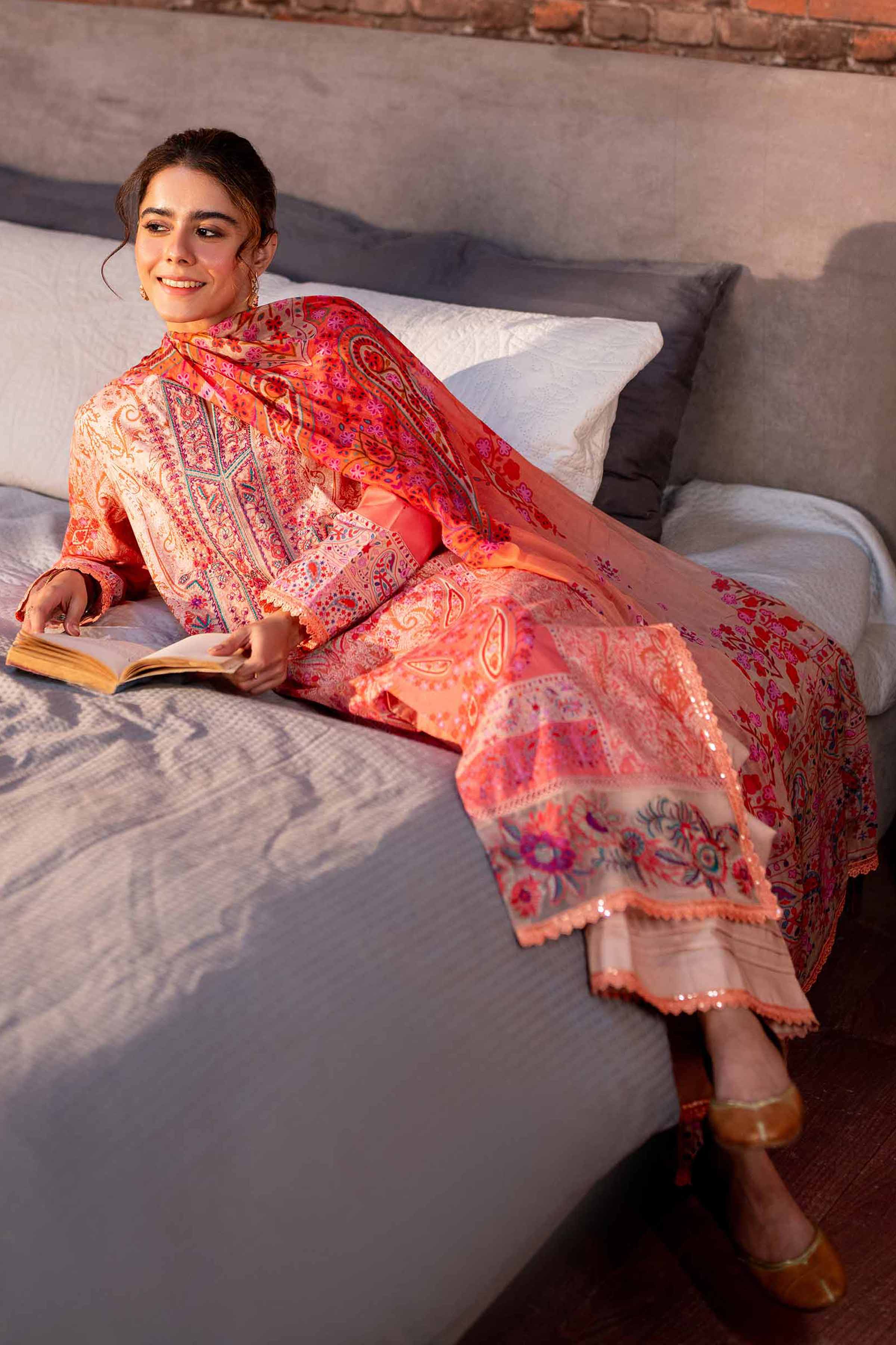 3 Piece - Digital Printed Embroidered Suit - 42501485