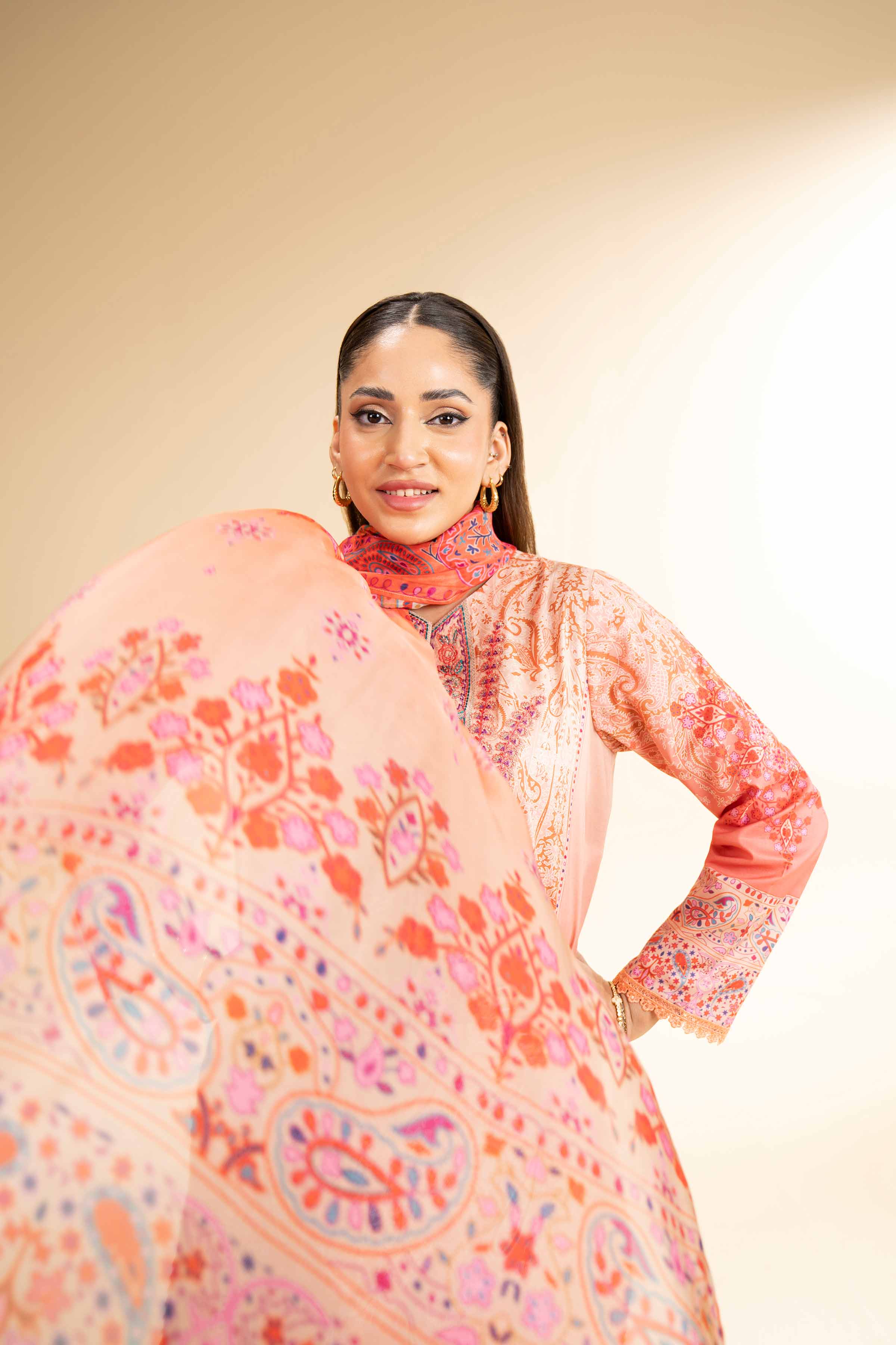 3 Piece - Digital Printed Embroidered Suit - 42501485