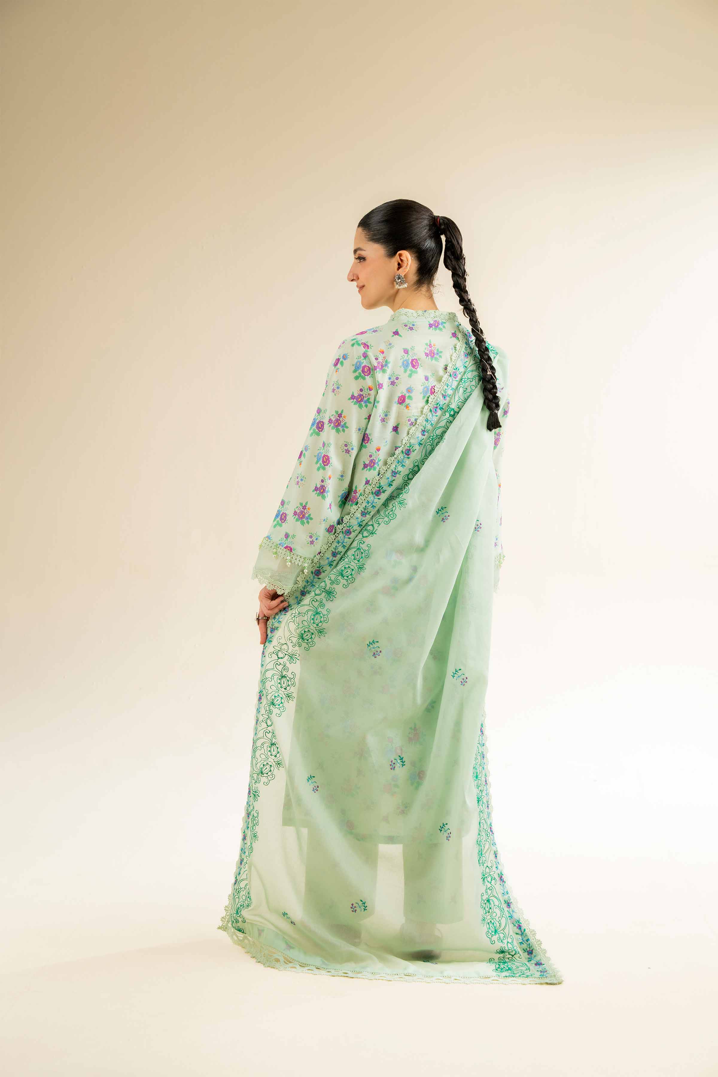 3 Piece - Printed Embroidered Suit - 42501498